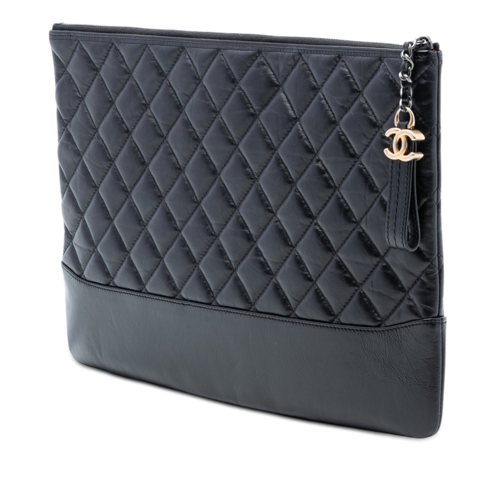 Chanel Large Aged Calfskin Gabrielle O Case Clutch