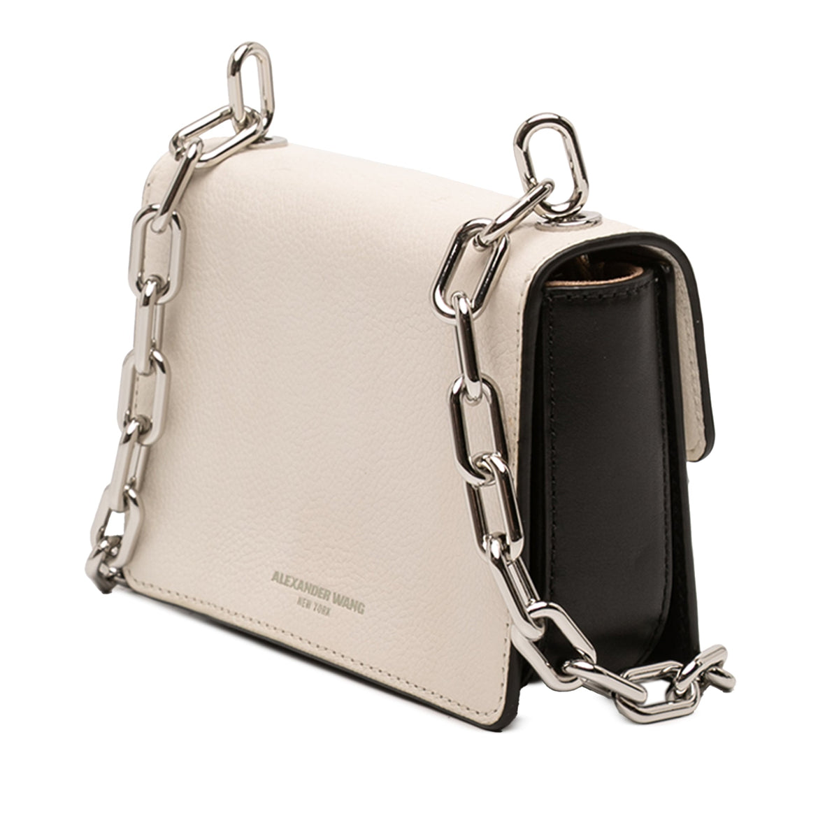 Alexander Wang Small Bicolor Leather Hook Crossbody — Black
