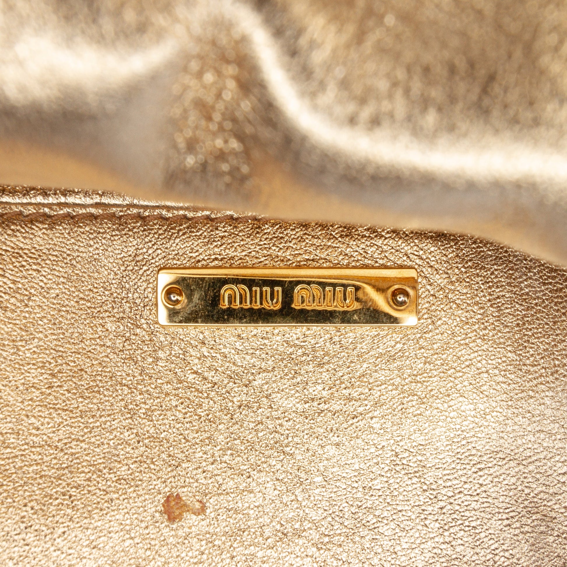 Miu Miu Metallic Matelasse Nappa Flap Crossbody
