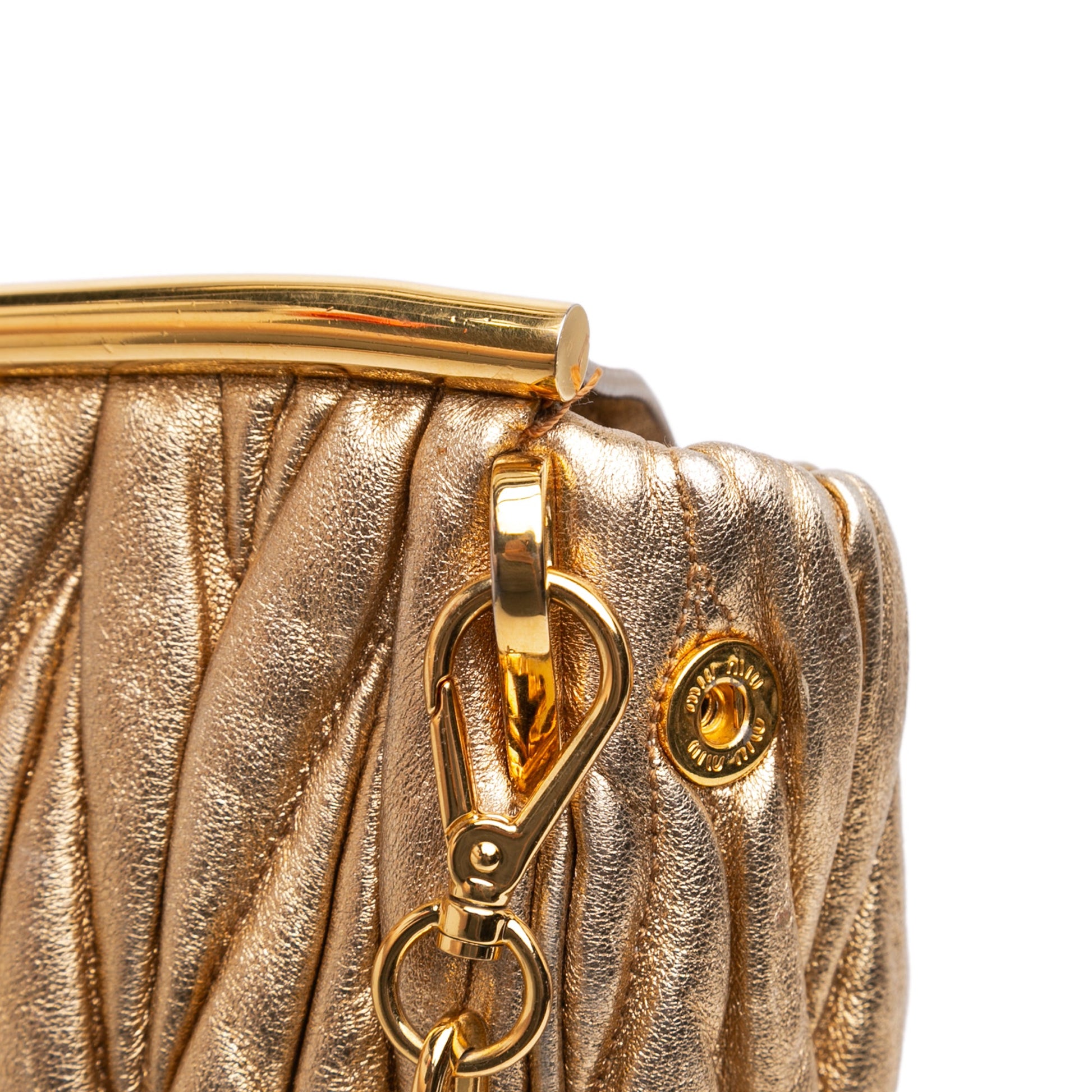 Miu Miu Metallic Matelasse Nappa Flap Crossbody