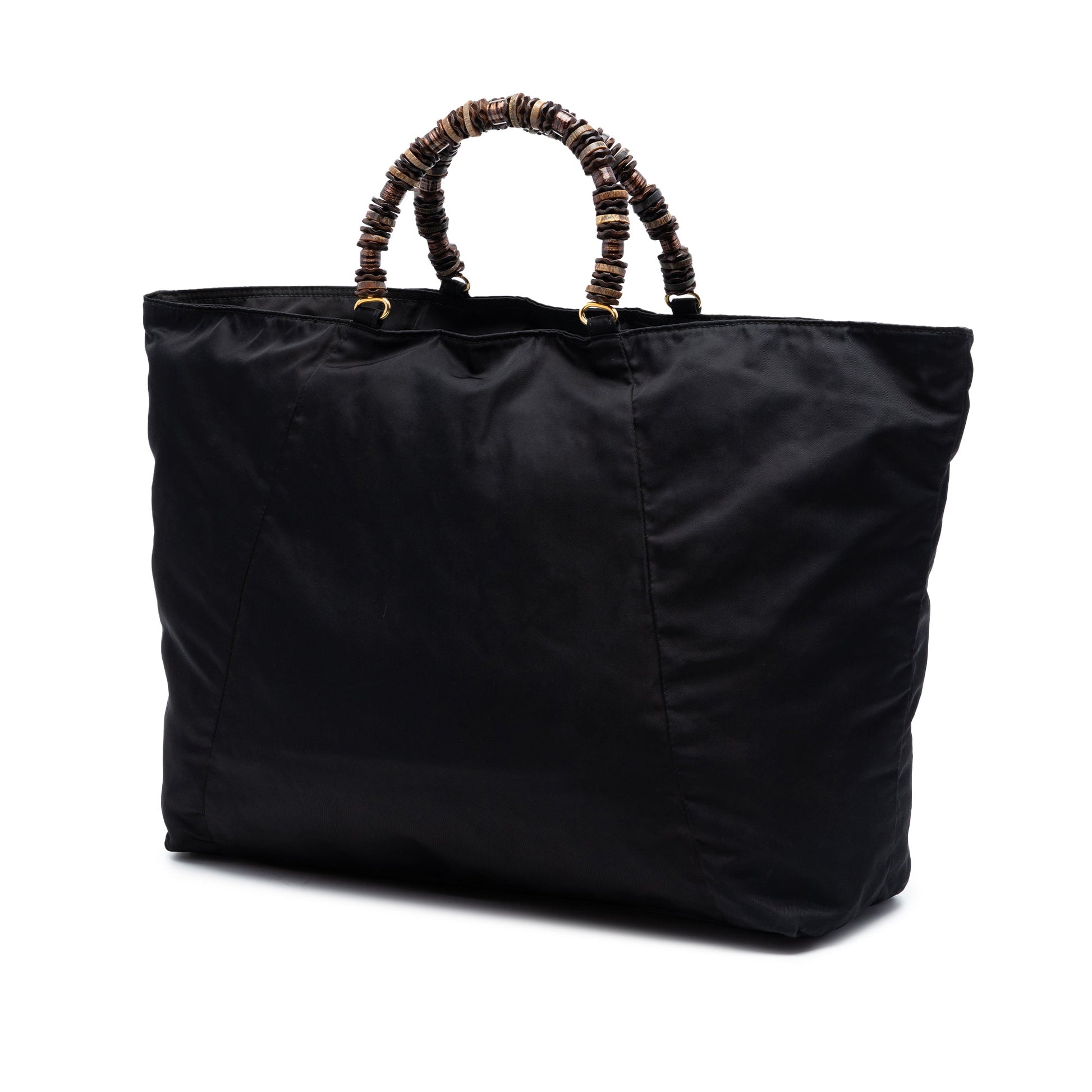 Prada Tessuto Beaded Handle Tote