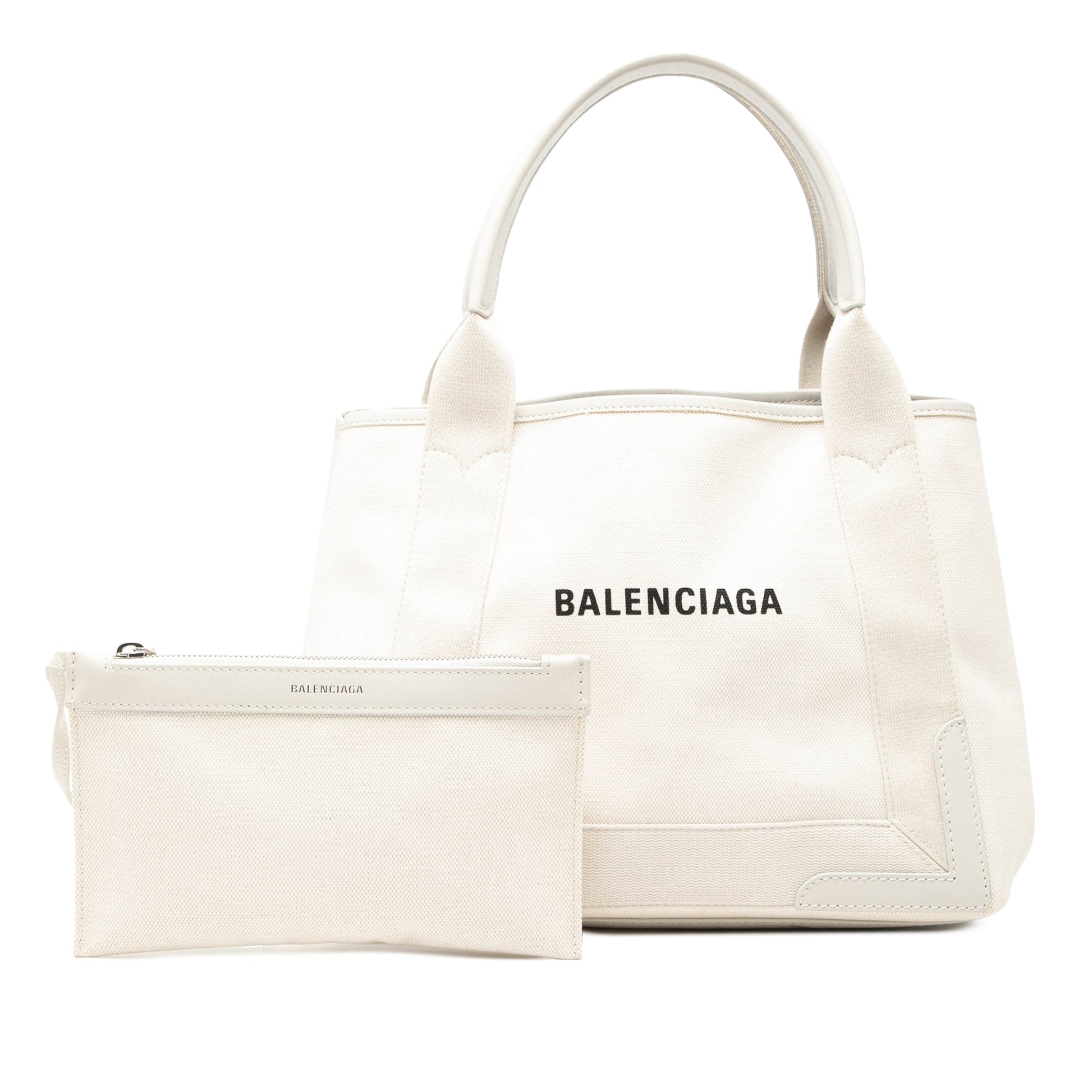 Balenciaga Canvas Navy Cabas Tote S