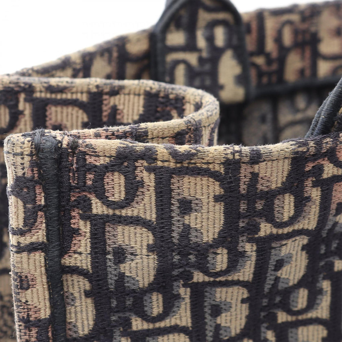Dior Medium Oblique Embroidered Canvas Book Tote — Blue