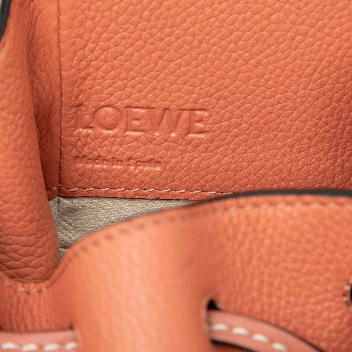 LOEWE Mini Grained Calfskin Drawstring Hammock Bag