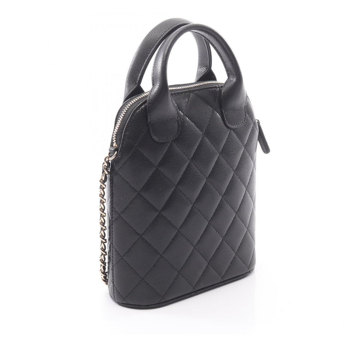 Chanel CC Quilted Caviar Top Handle Bag