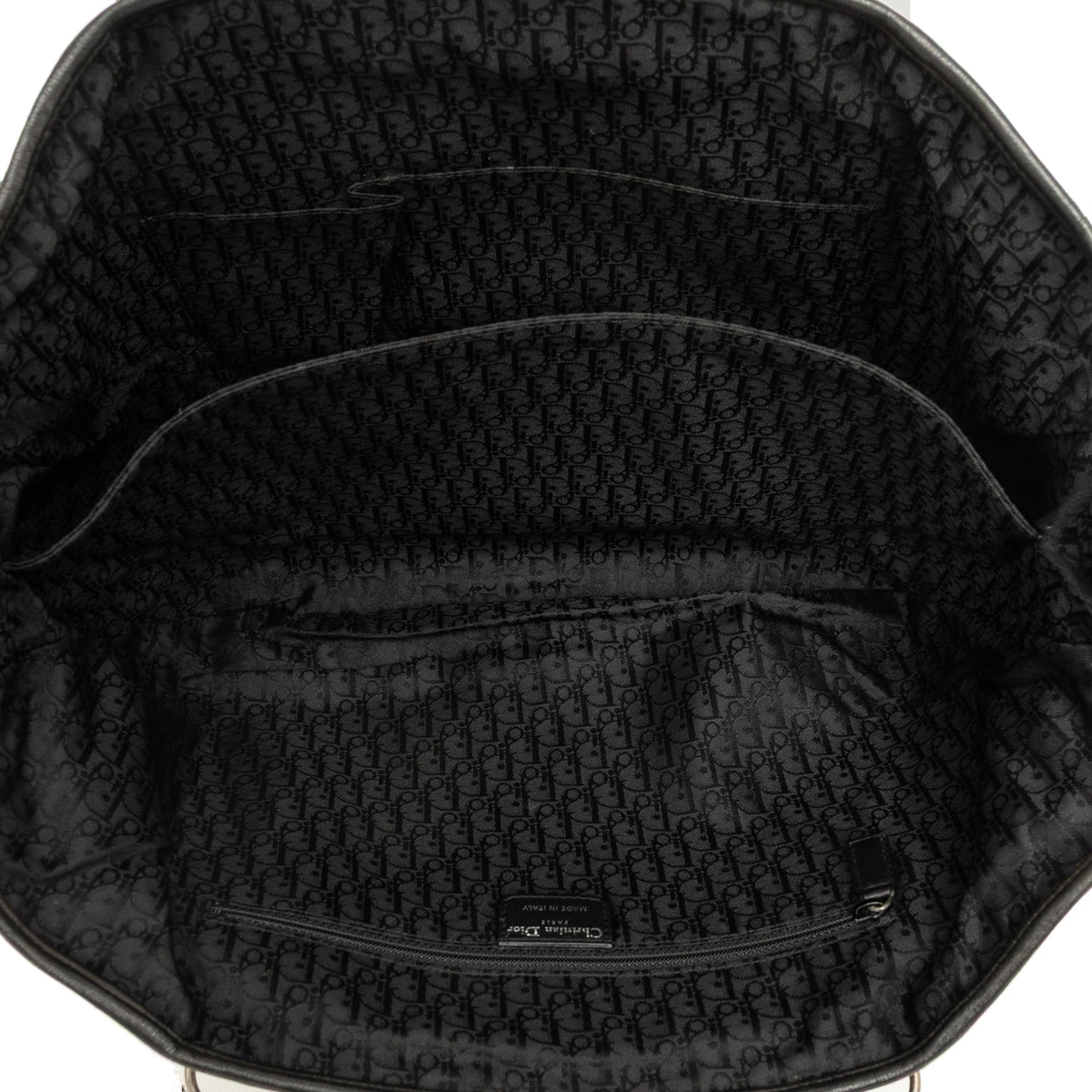 Dior Pleated Lambskin Plisse Basket Tote — Black