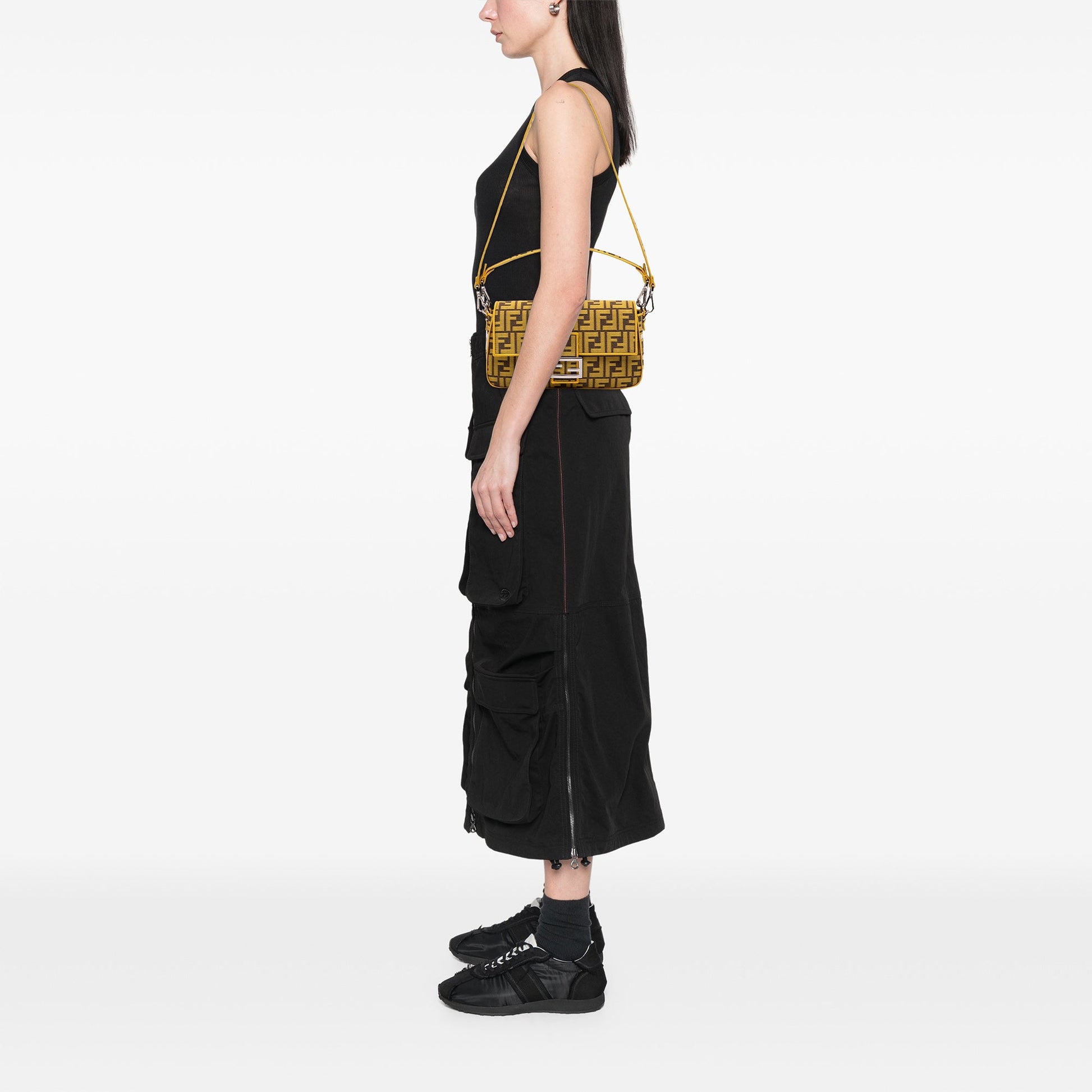 Fendi FRGMT x Zucca Embroidered Canvas Baguette Satchel