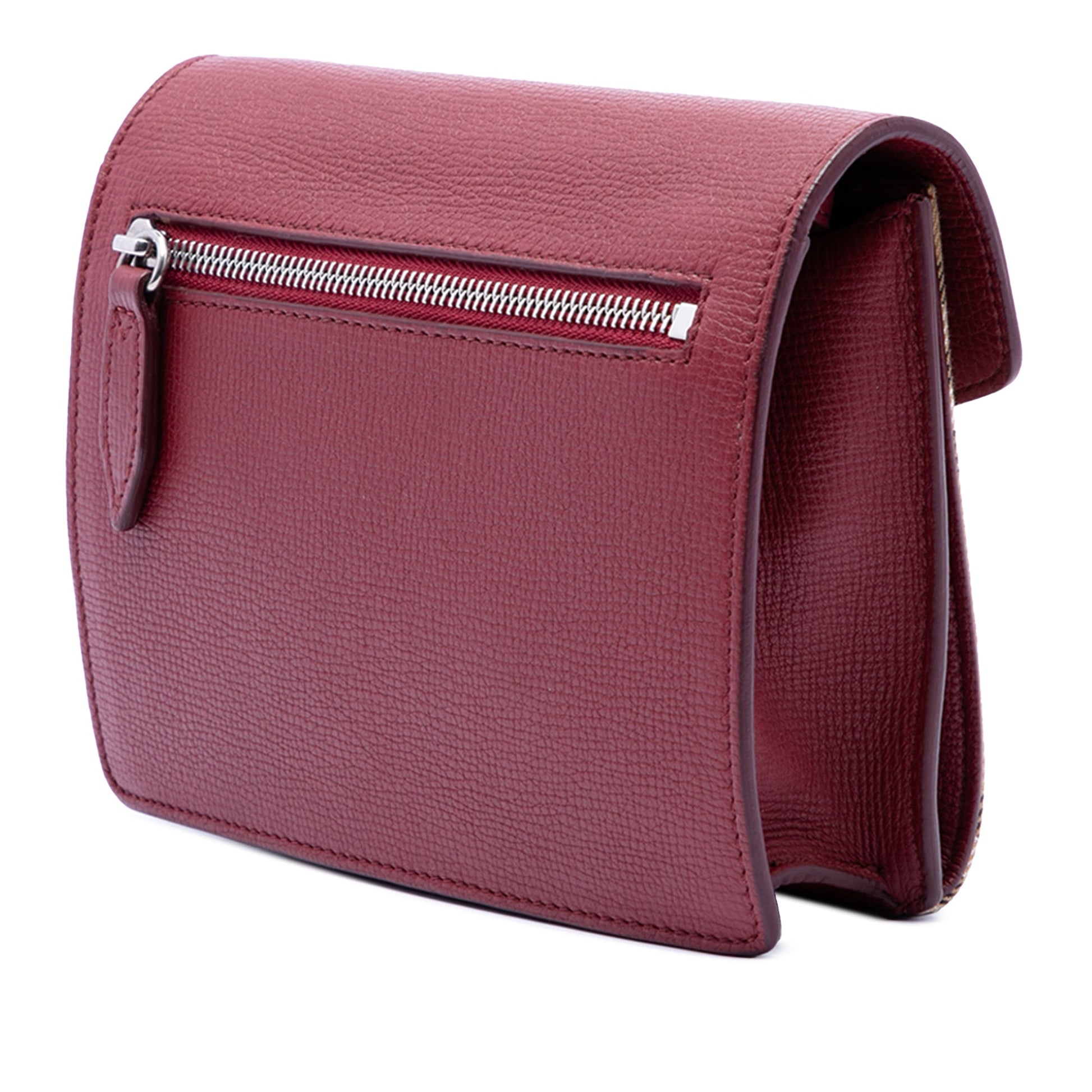 Burberry Small Leather and House Check Canvas Derby Macken Crossbody