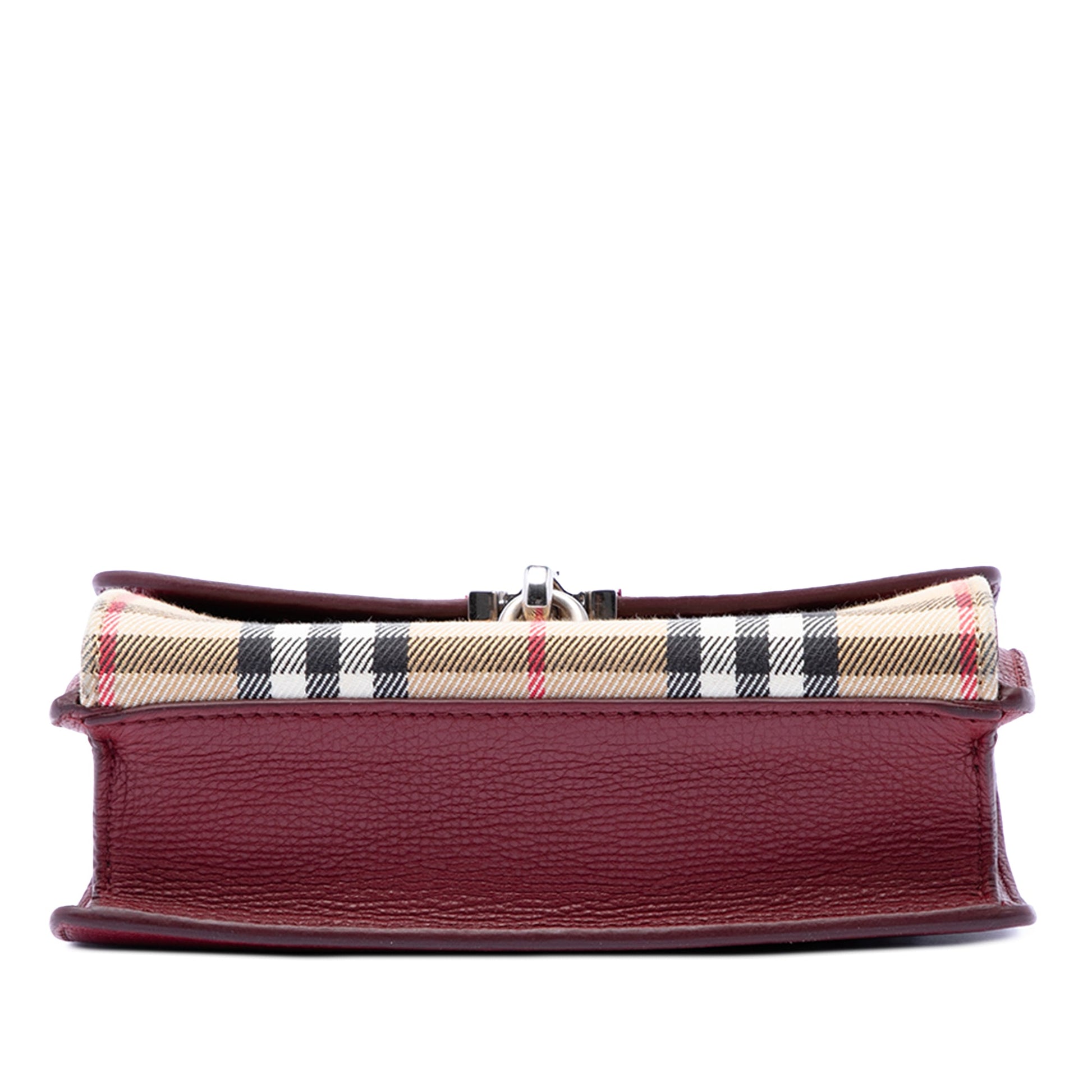 Burberry Small Leather and House Check Canvas Derby Macken Crossbody