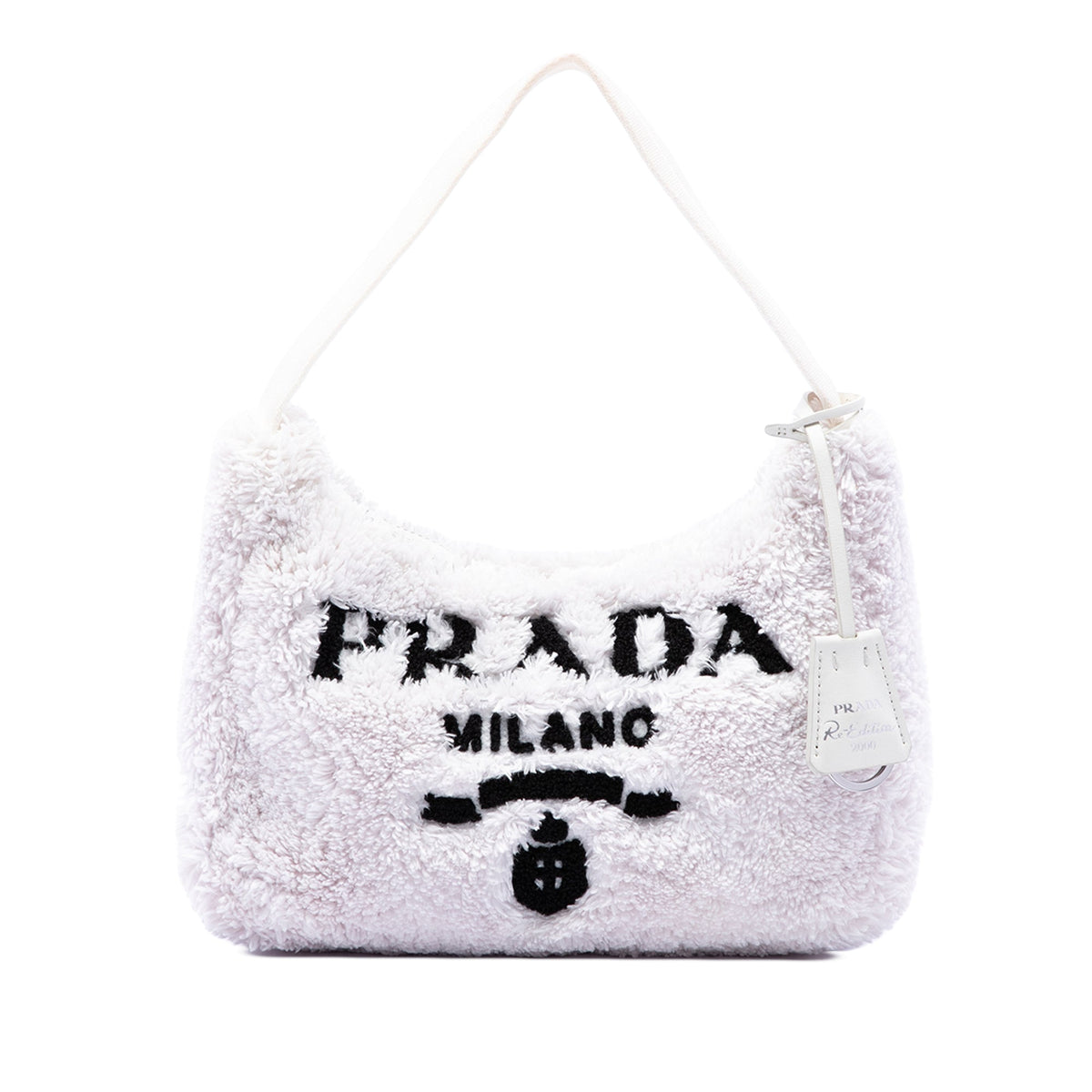 Prada Mini Terry Re Edition 2000 Shoulder Bag — White
