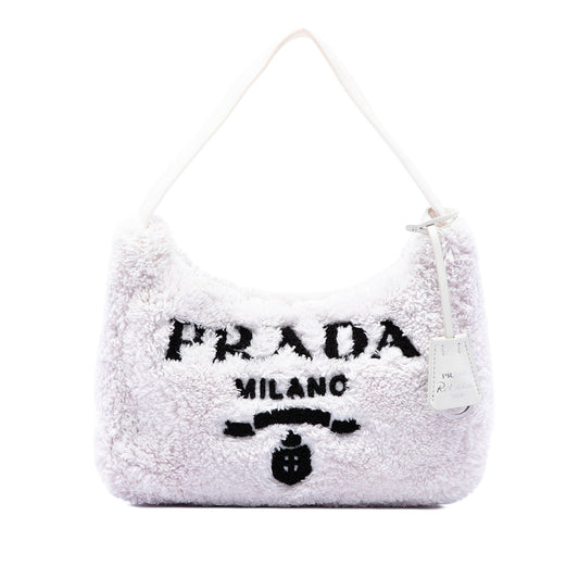 Prada Mini Terry Re Edition 2000 Shoulder Bag — White