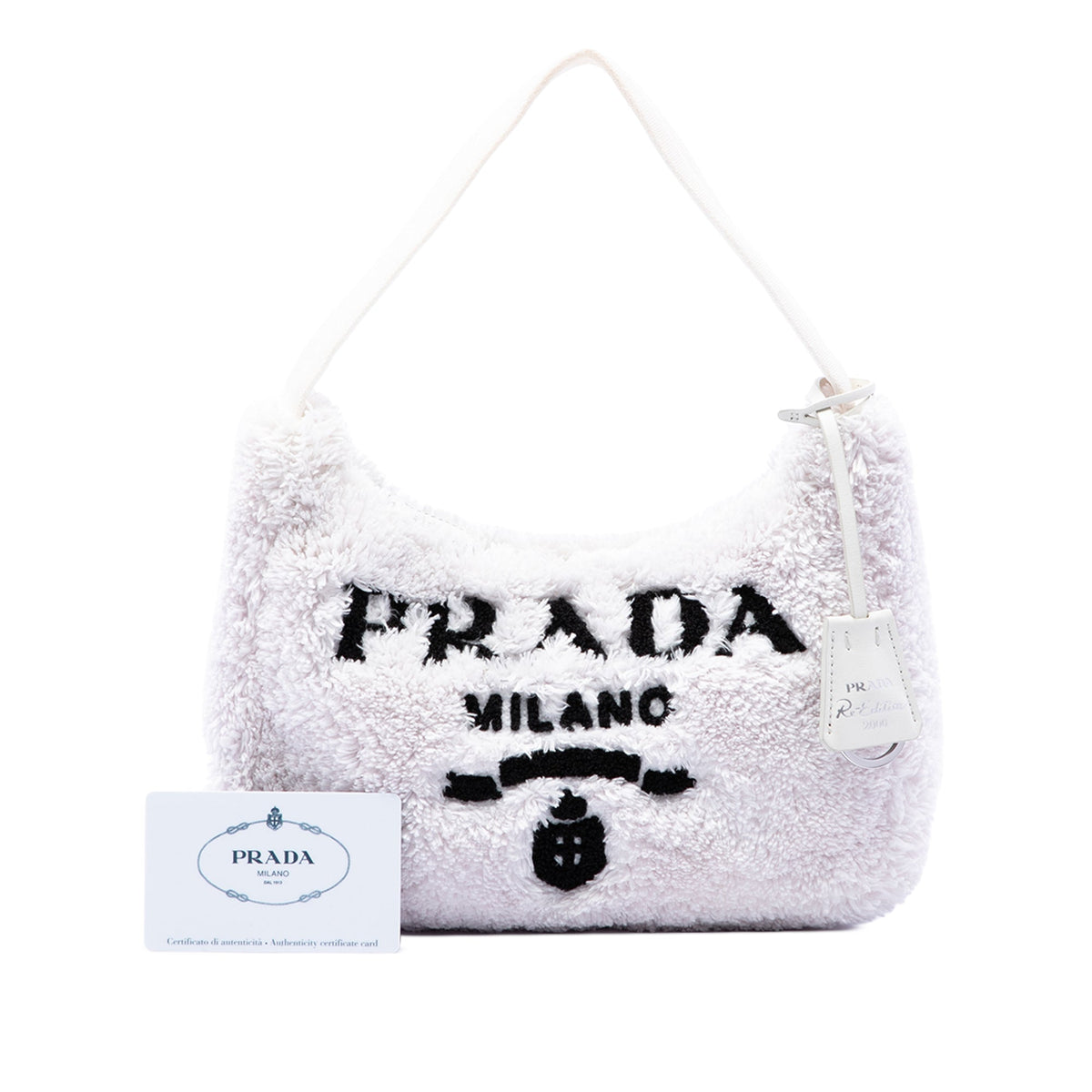 Prada Mini Terry Re Edition 2000 Shoulder Bag — White