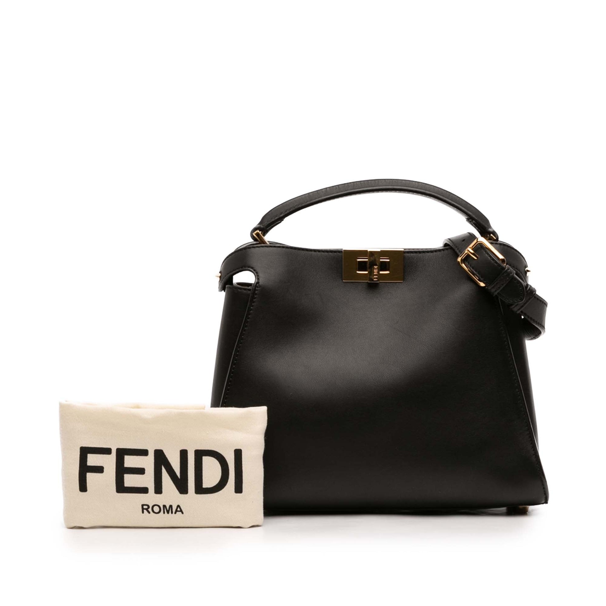 Fendi Medium Leather Peekaboo Iconic Essentially Satchel