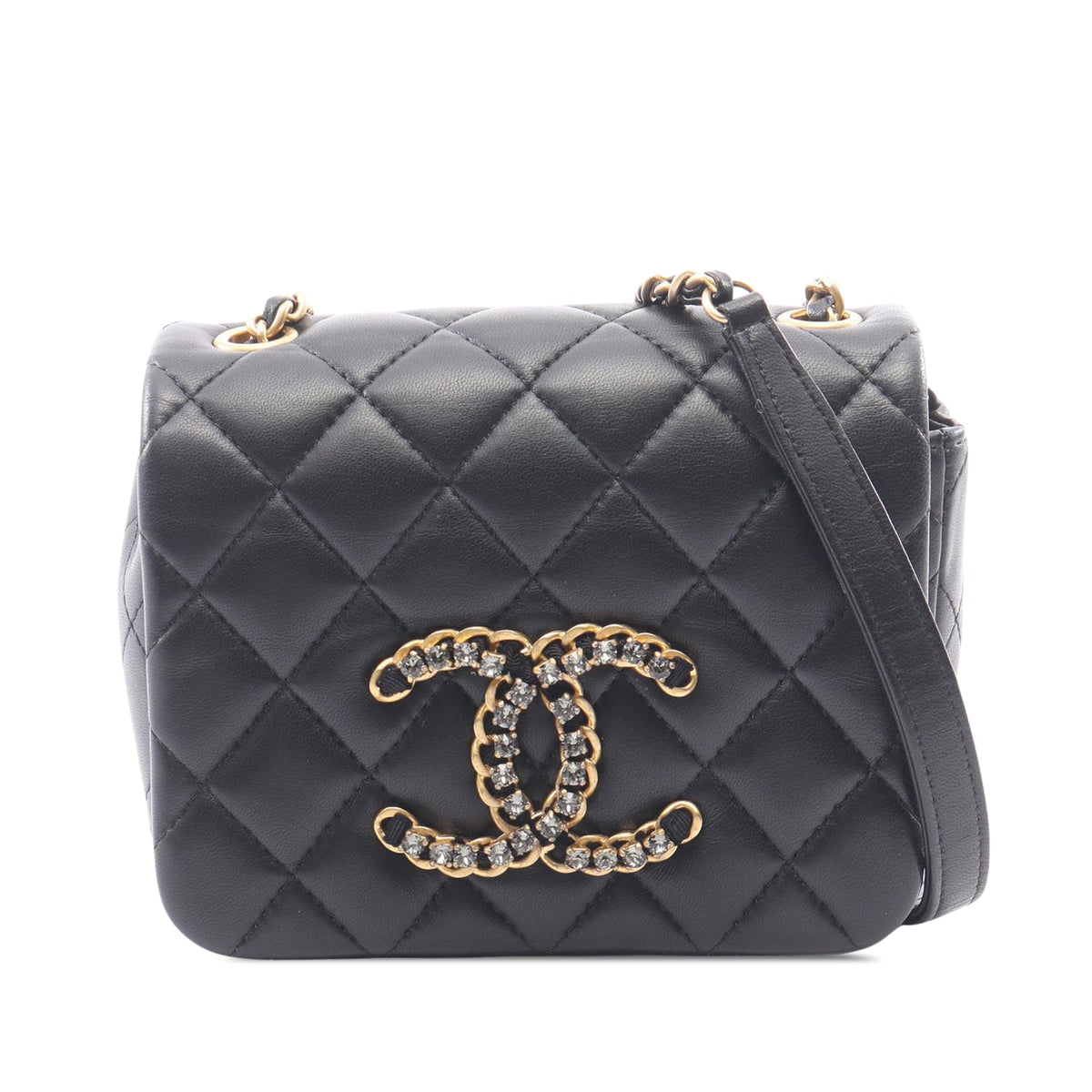 Chanel Mini Quilted Lambskin CC Crystal Full Flap