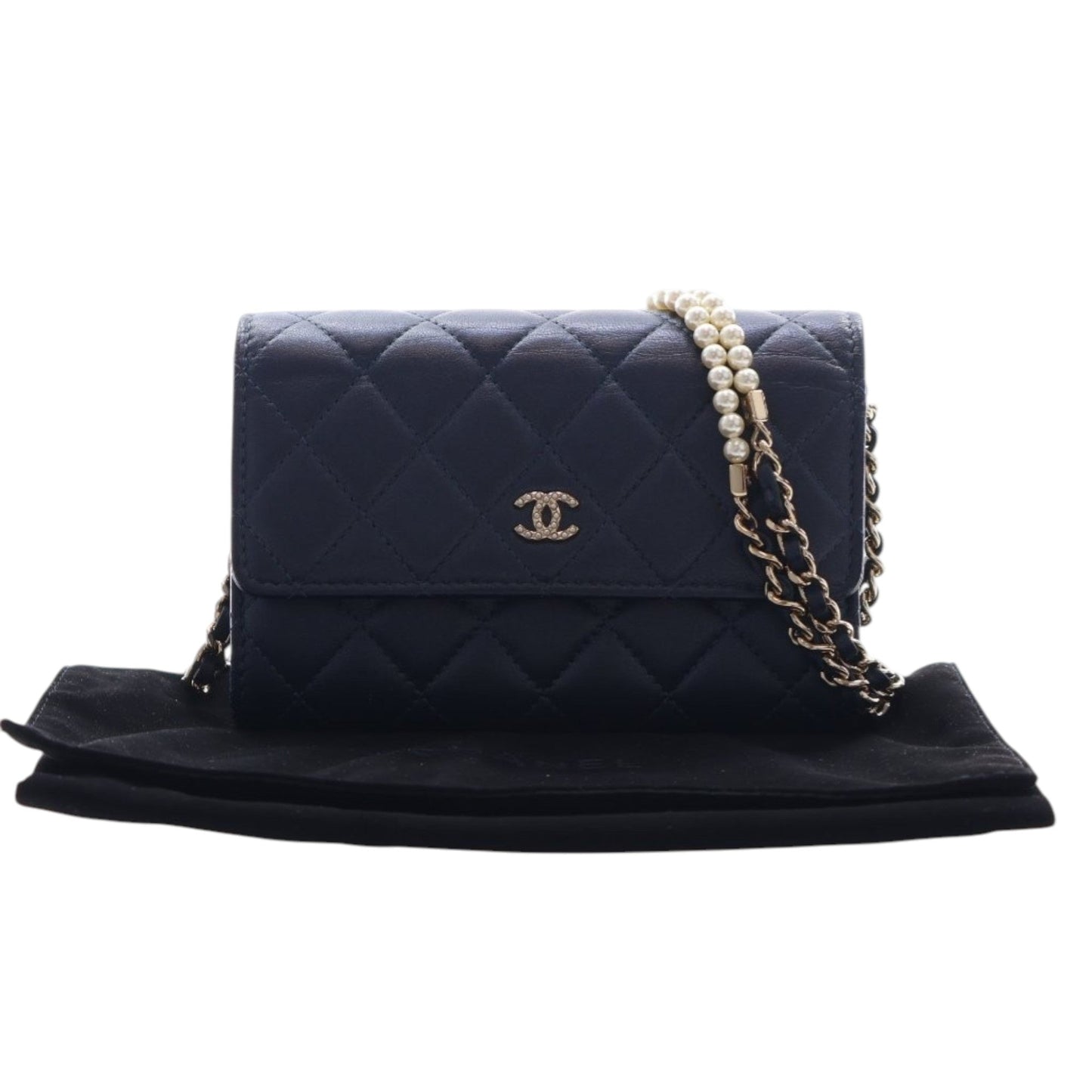 Chanel Mini CC Quilted Lambskin Pearl Wallet On Chain