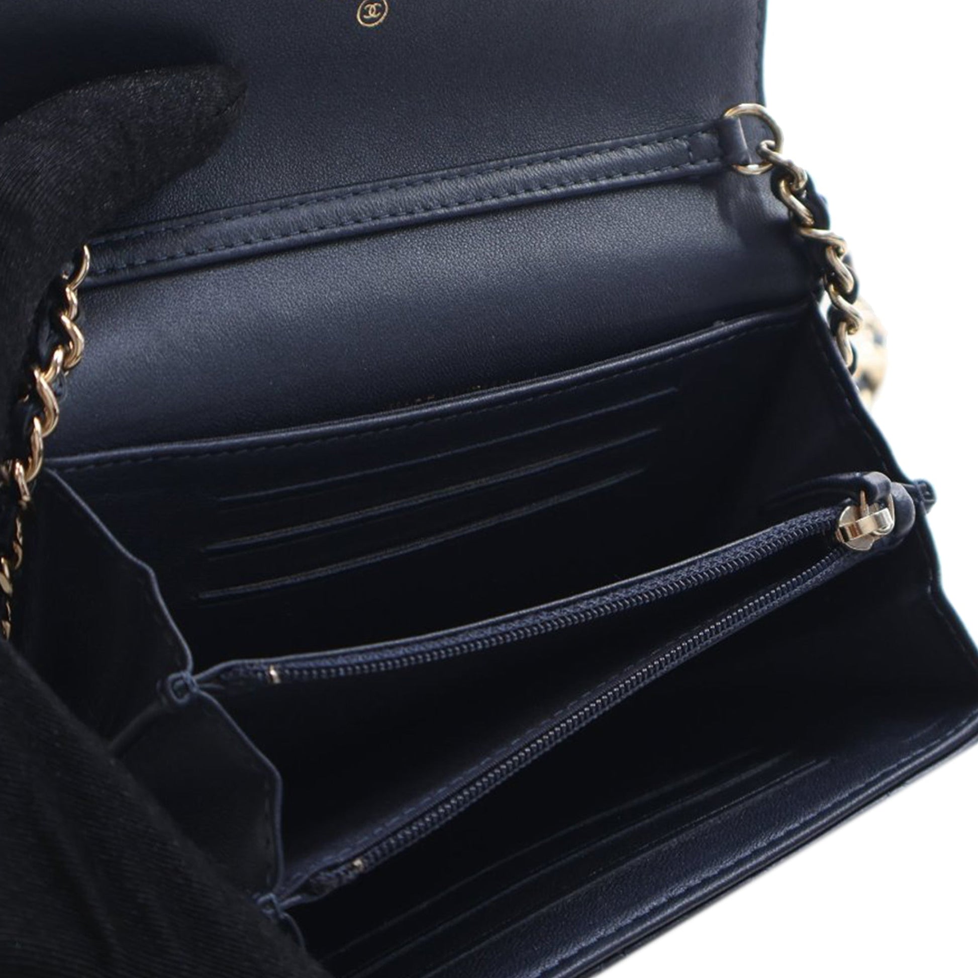 Chanel Mini CC Quilted Lambskin Pearl Wallet On Chain
