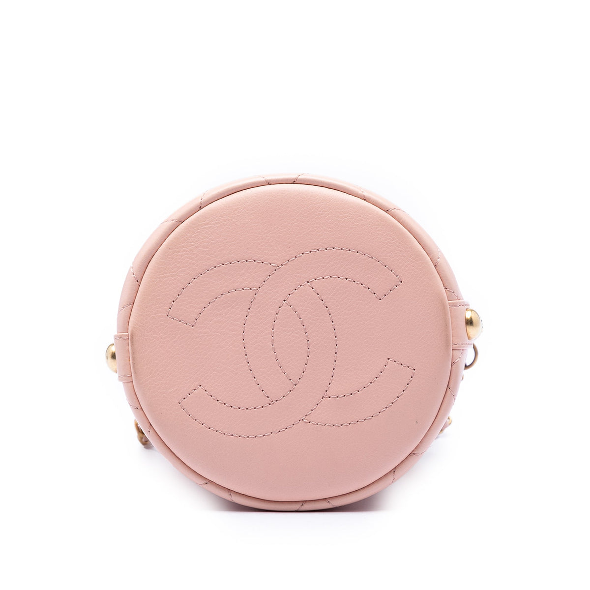 Chanel Small CC Calfskin and Tweed Drawstring Bucket Bag