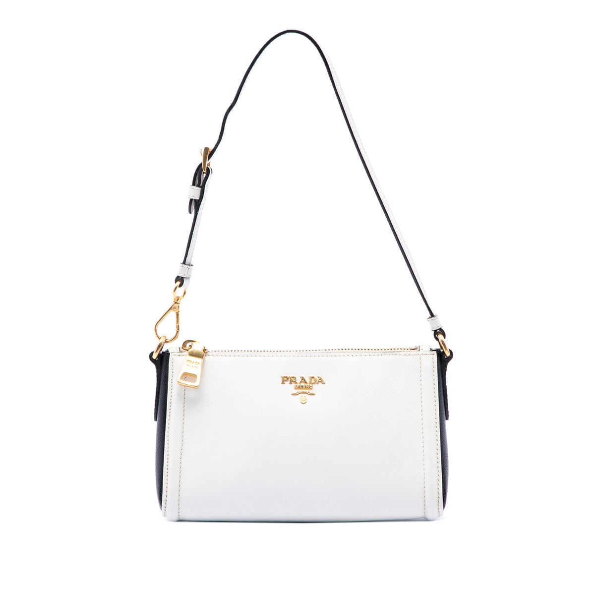 Prada Saffiano Lux Pochette — White