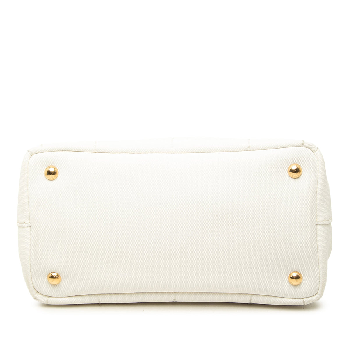 Prada Small Canvas Canapa Logo Tote — White