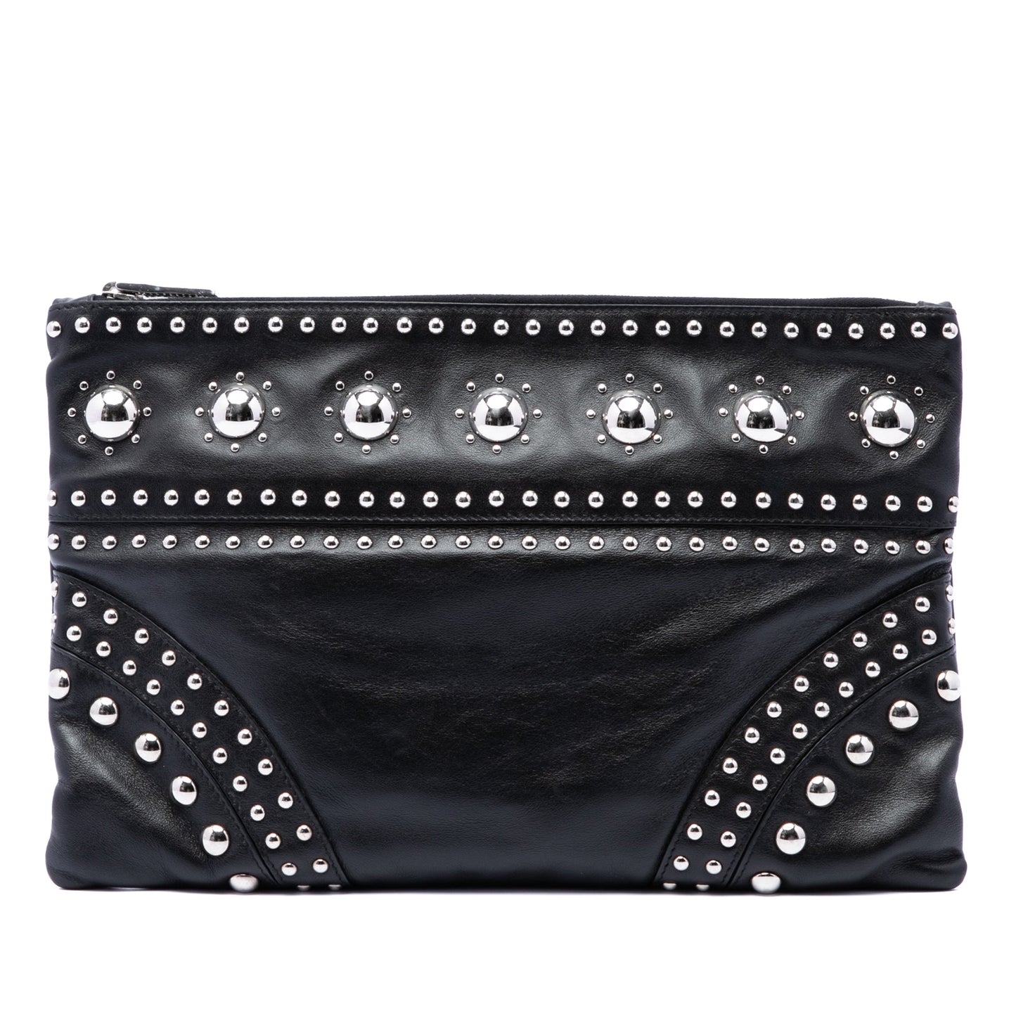 Prada Studded Calfskin Clutch