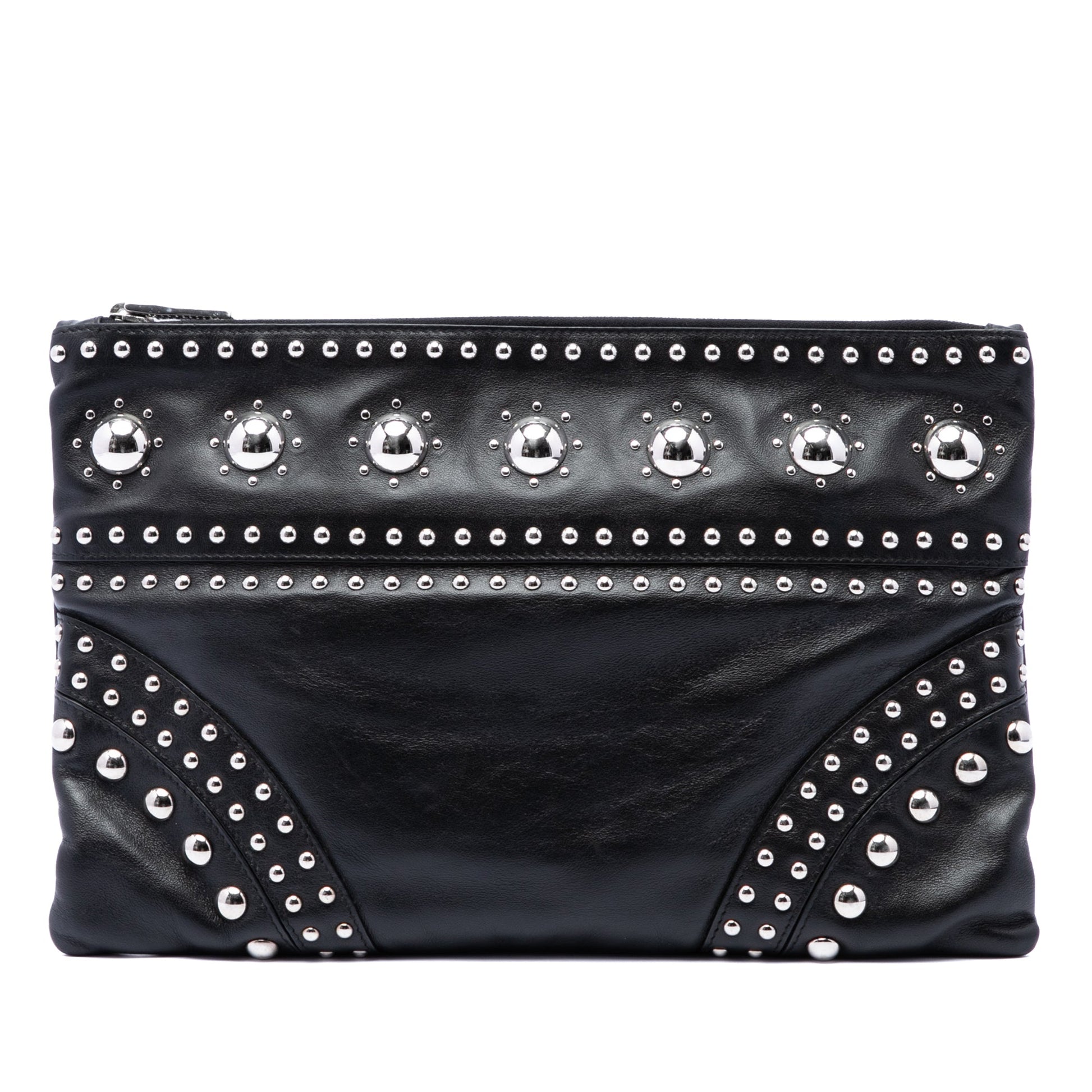 Prada Studded Calfskin Clutch
