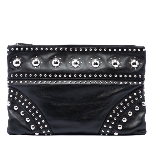 Prada Studded Calfskin Clutch