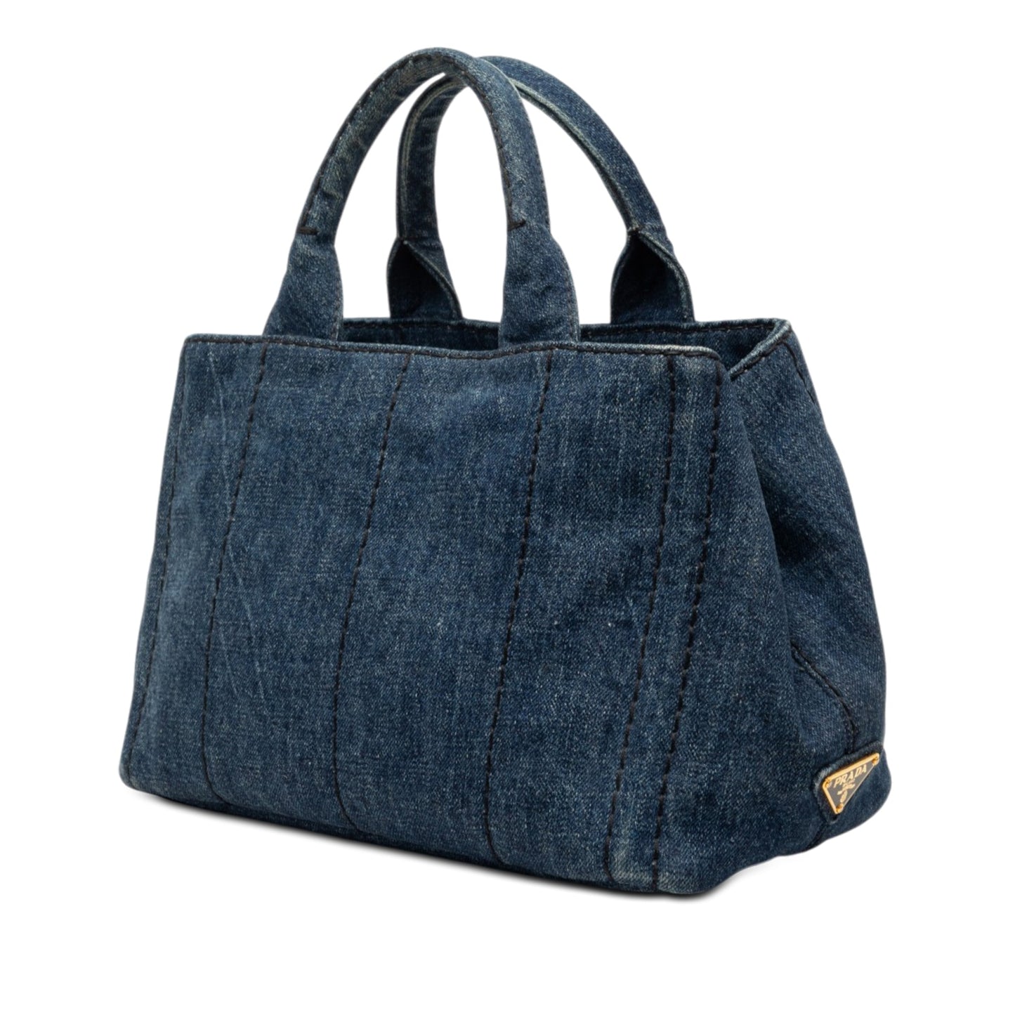 Prada Small Denim Canapa Logo Satchel