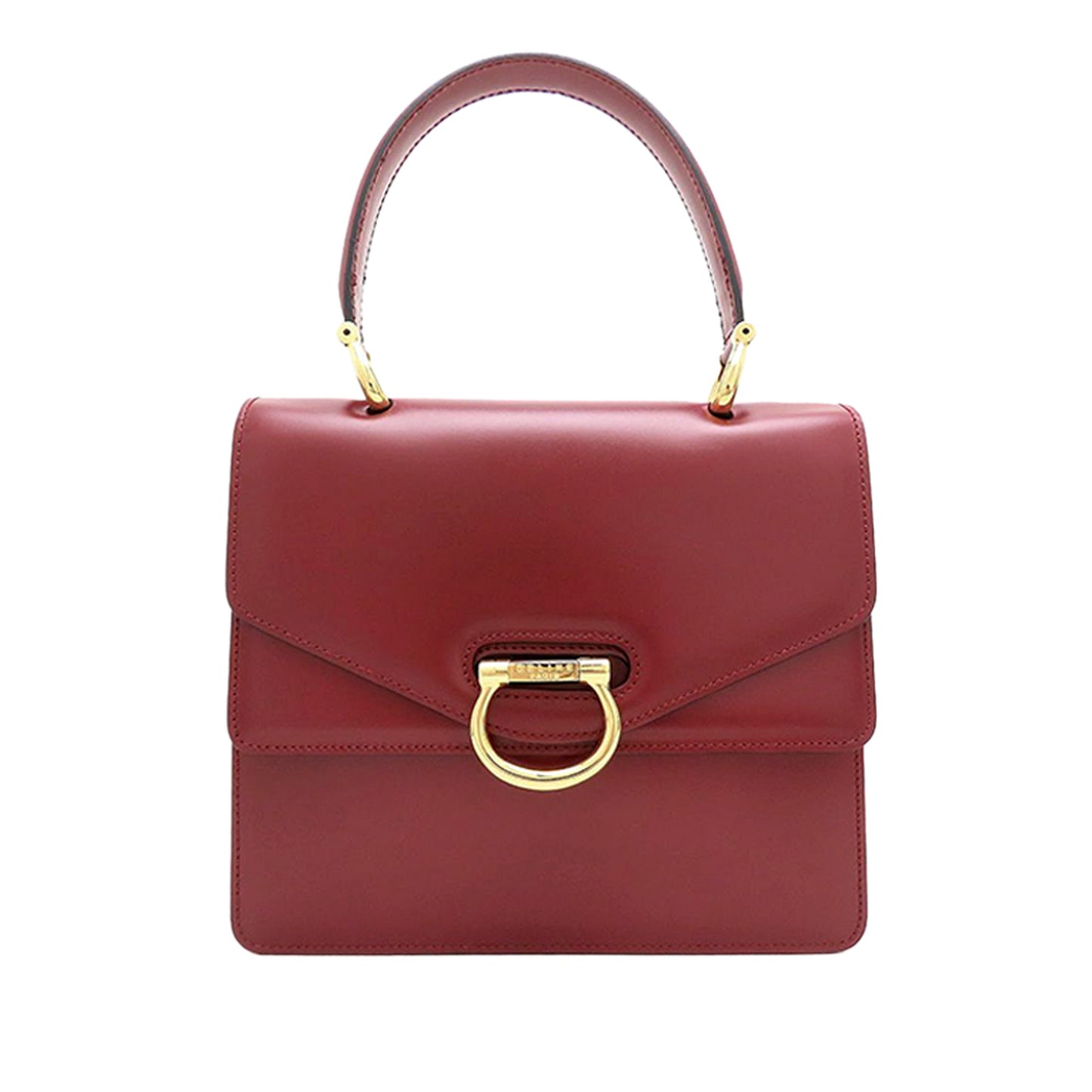 Celine Leather Double Flap Top Handle Bag