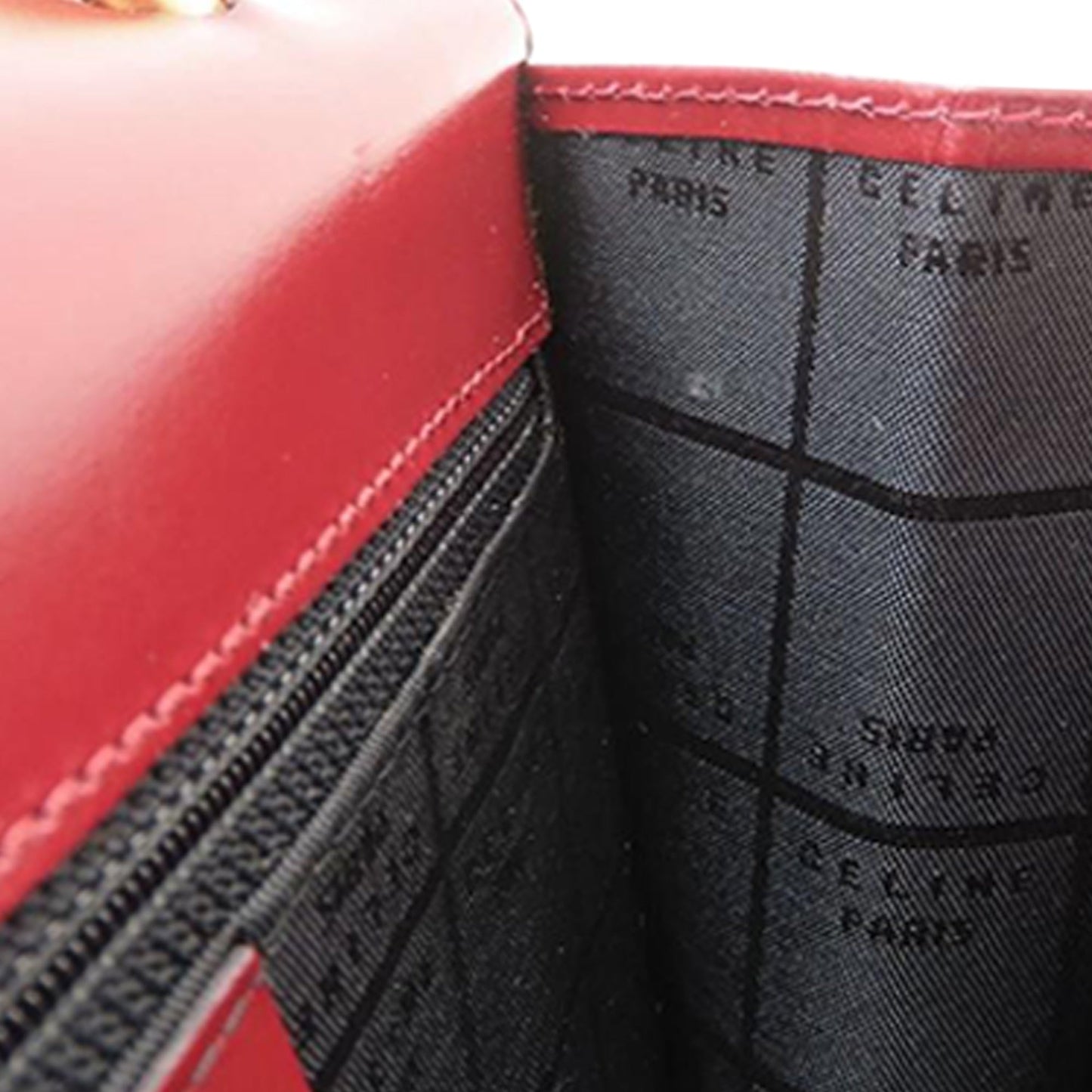 Celine Leather Double Flap Top Handle Bag