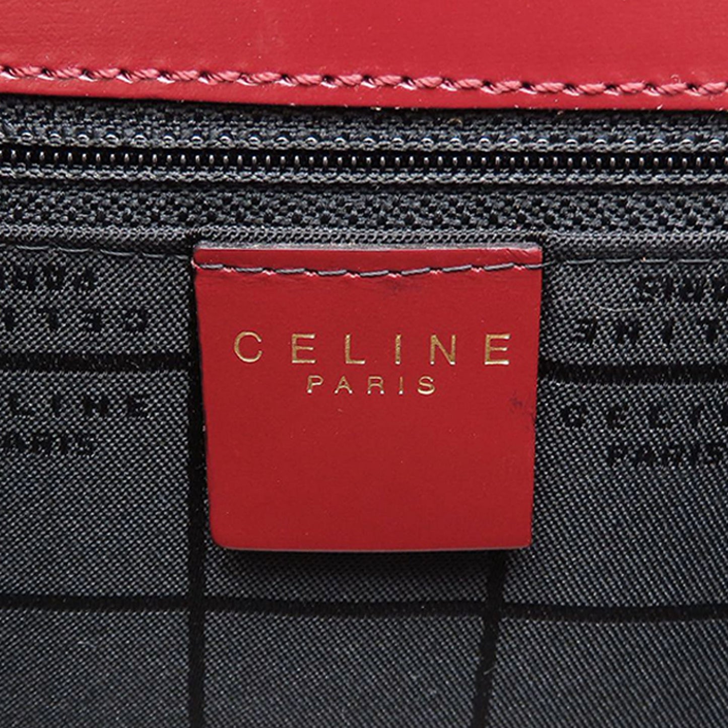 Celine Leather Double Flap Top Handle Bag