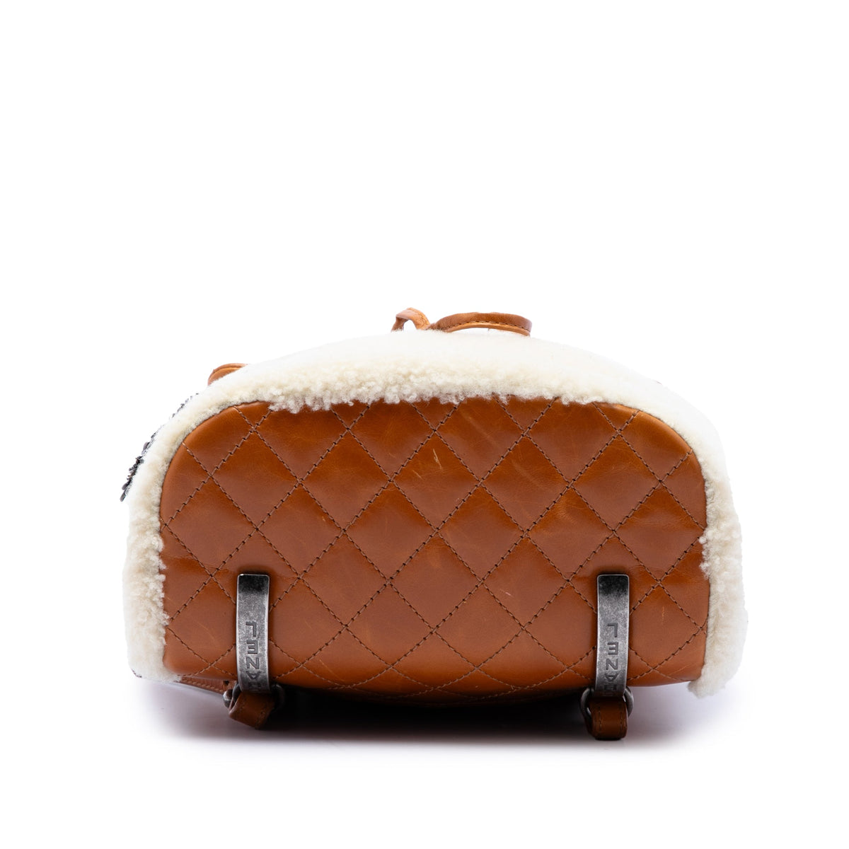Chanel Small Shearling and Glazed Calfskin Mountain Backpack — Brown