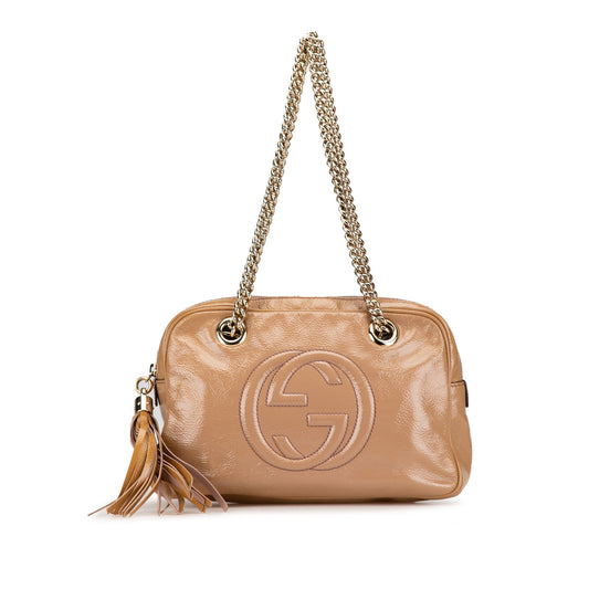 Patent Soho Chain Shoulder Bag