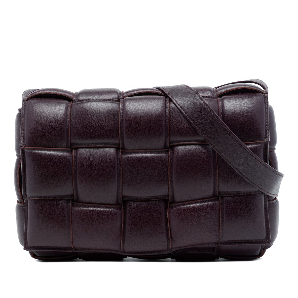 Bottega Veneta Nappa Intrecciato Padded Cassette Crossbody — Red