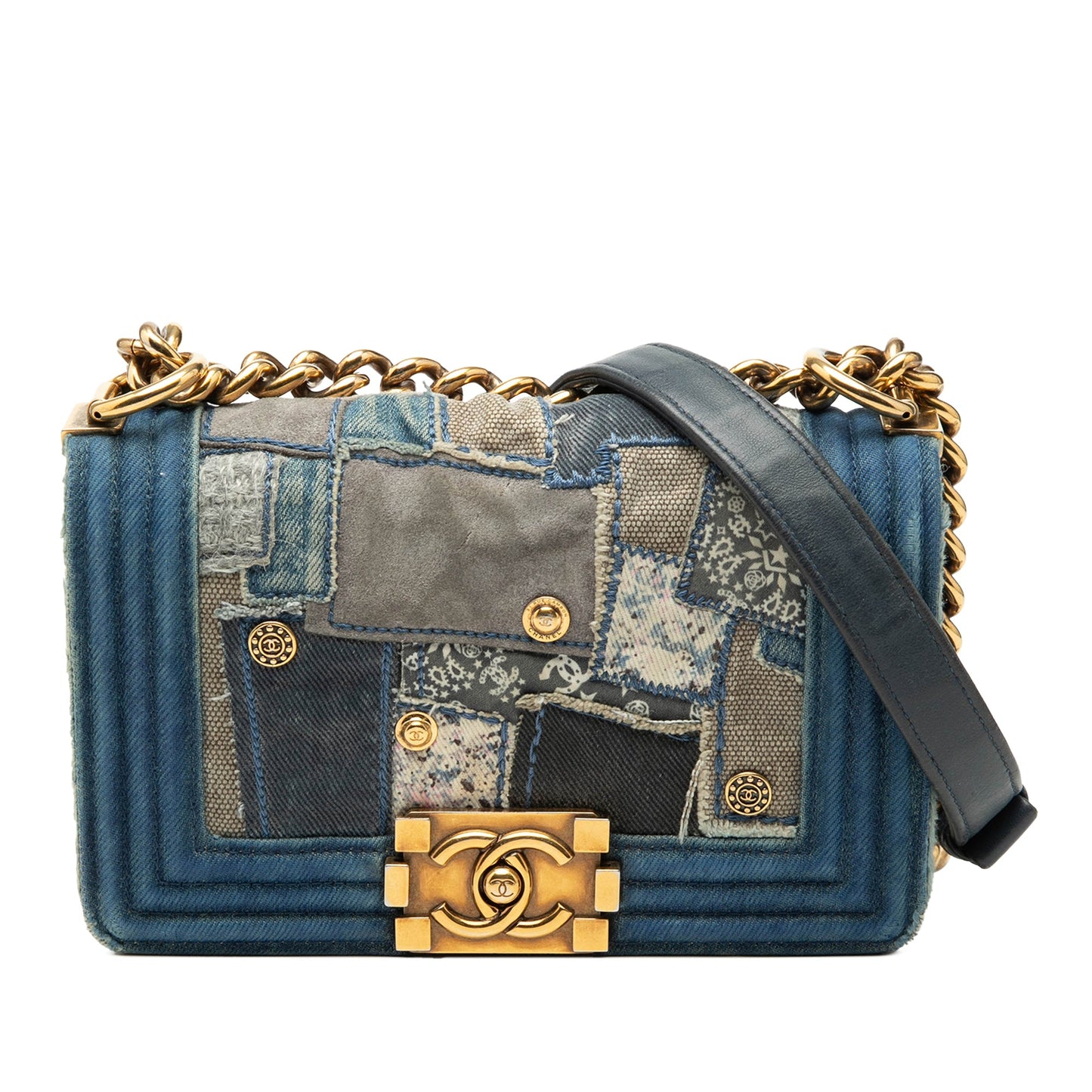 Small Denim Patchwork Boy Flap