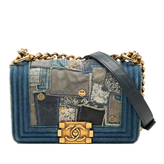 Small Denim Patchwork Boy Flap