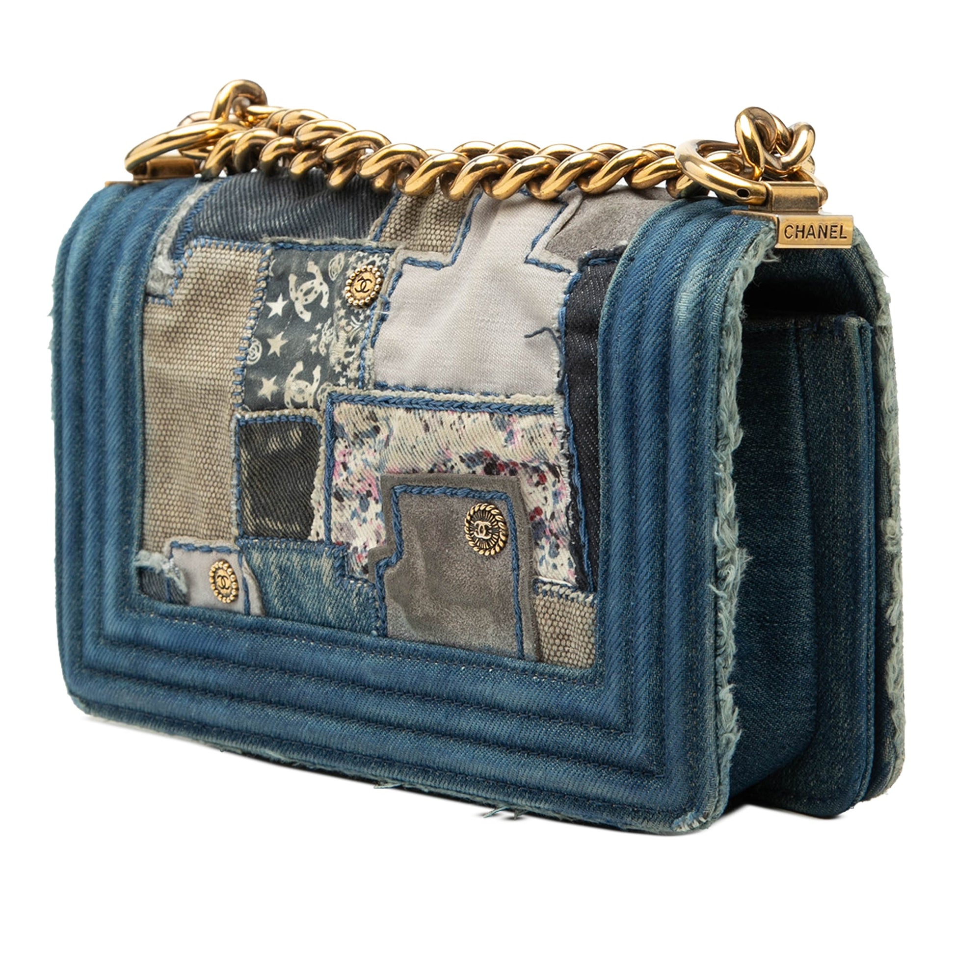 Small Denim Patchwork Boy Flap