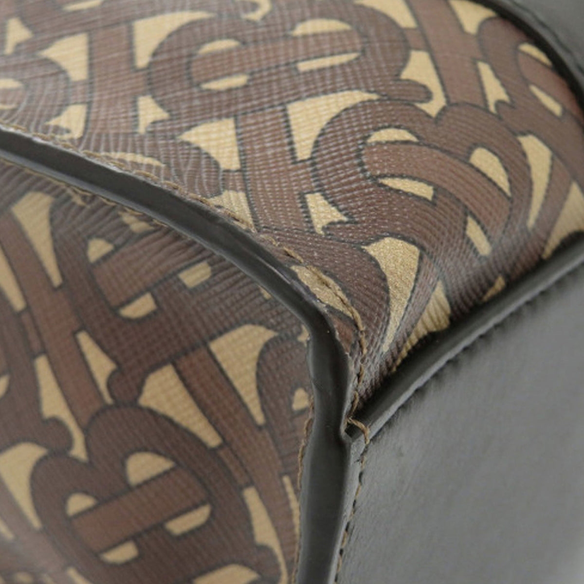 Burberry Small TB Monogram E Canvas and Studded Leather Vertical Tote