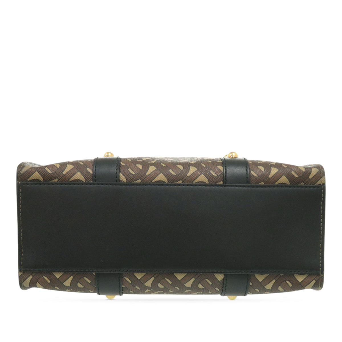 Burberry Small TB Monogram E Canvas and Studded Leather Vertical Tote