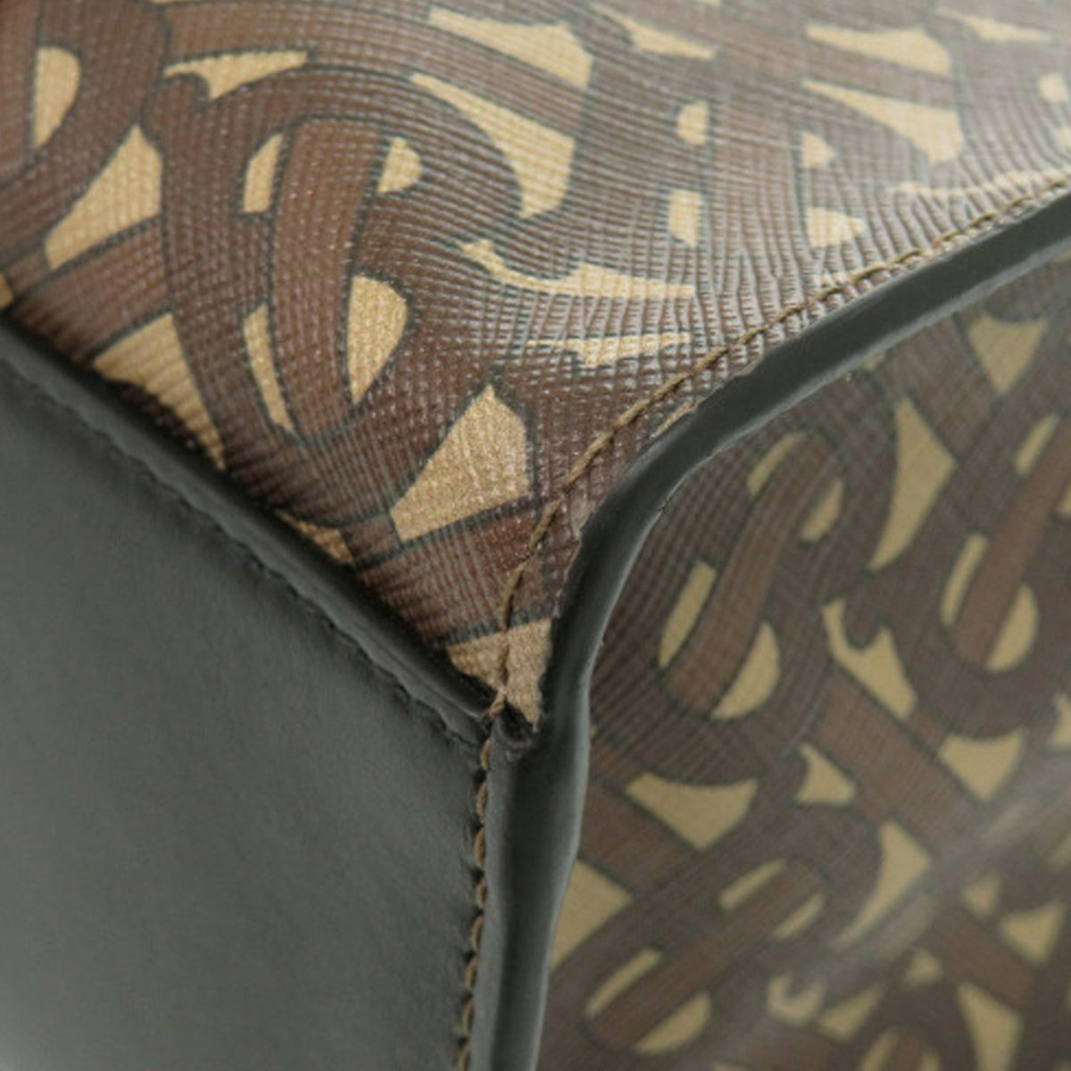 Burberry Small TB Monogram E Canvas and Studded Leather Vertical Tote