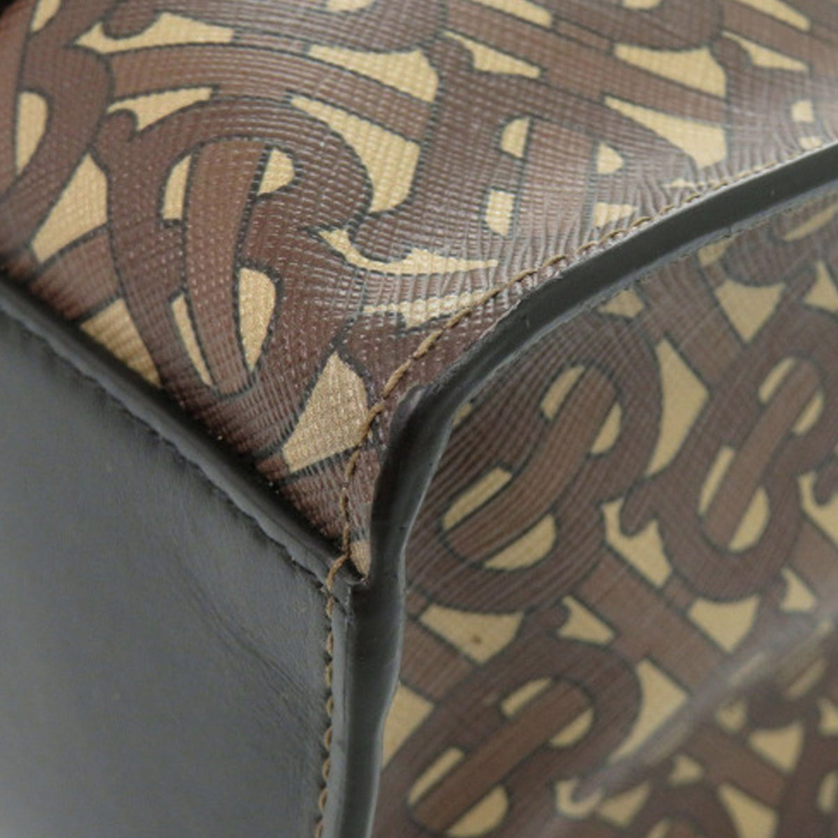 Burberry Small TB Monogram E Canvas and Studded Leather Vertical Tote