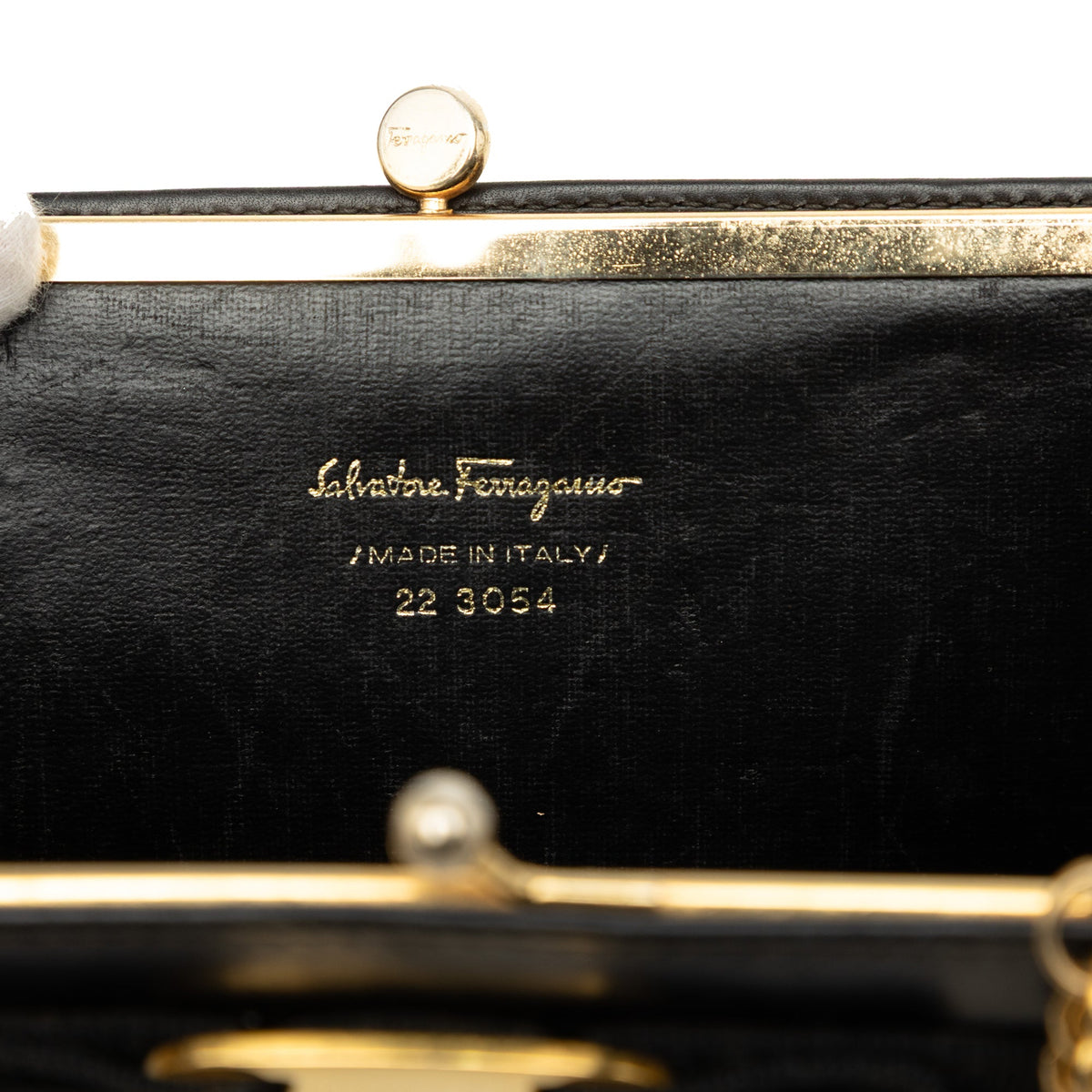 Ferragamo Leather Vara Bow Kiss Lock Chain Crossbody