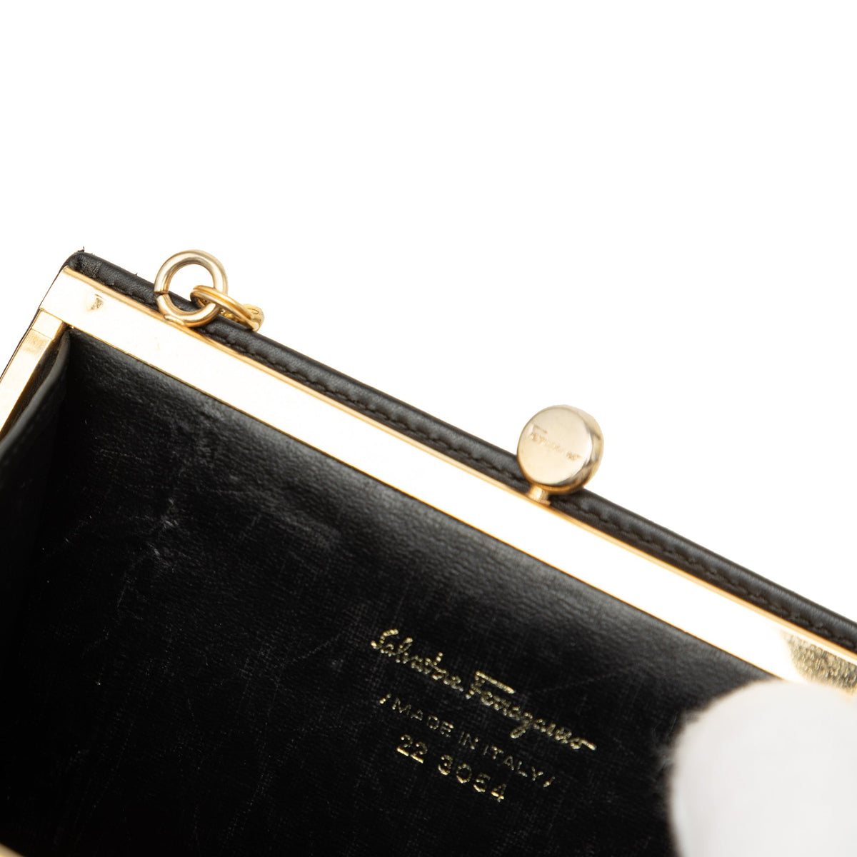 Ferragamo Leather Vara Bow Kiss Lock Chain Crossbody
