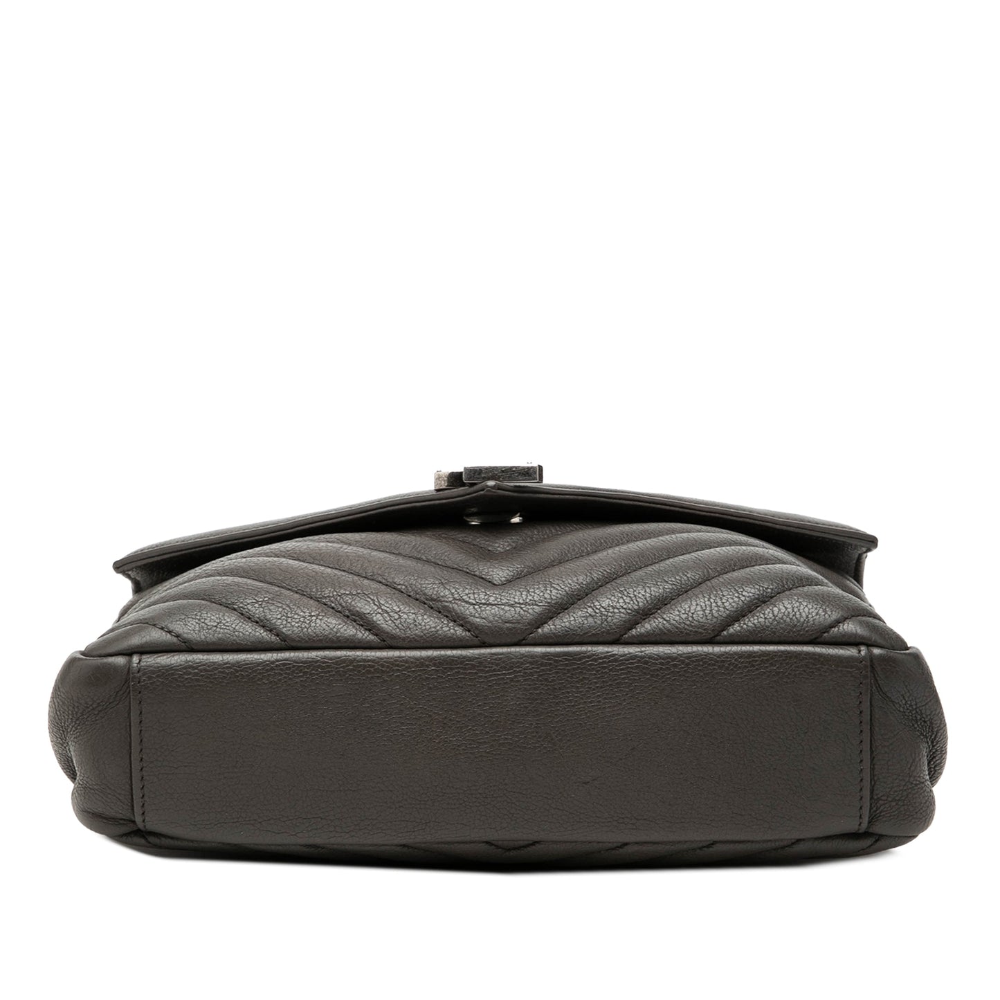 Saint Laurent Medium Chevron Sheepskin Monogram College Satchel