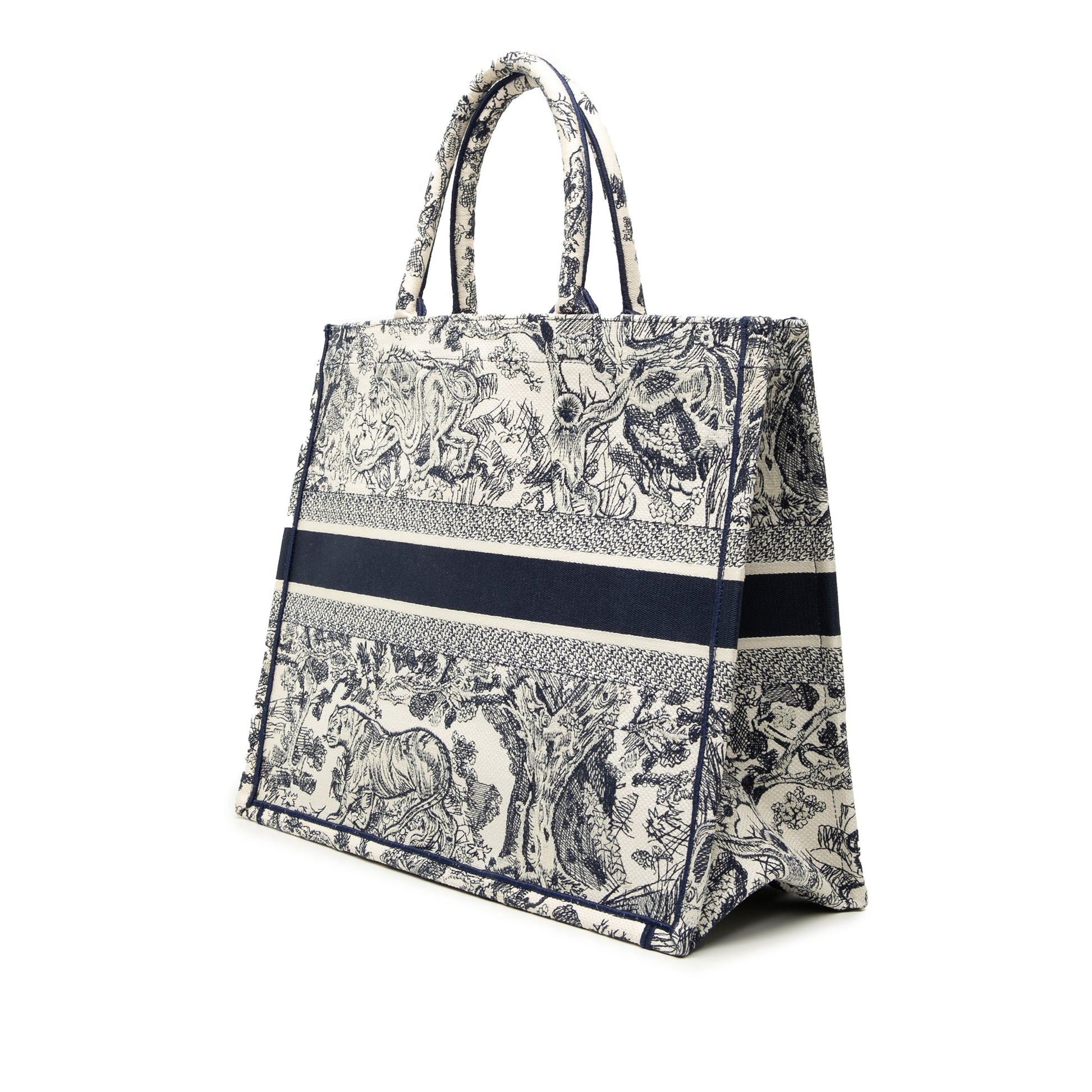 Dior Large Canvas Embroidered Dioriviera Toile De Jouy Book Tote
