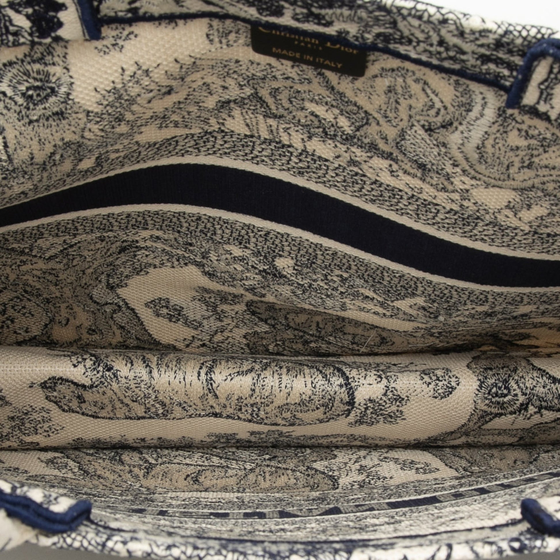 Dior Large Canvas Embroidered Dioriviera Toile De Jouy Book Tote