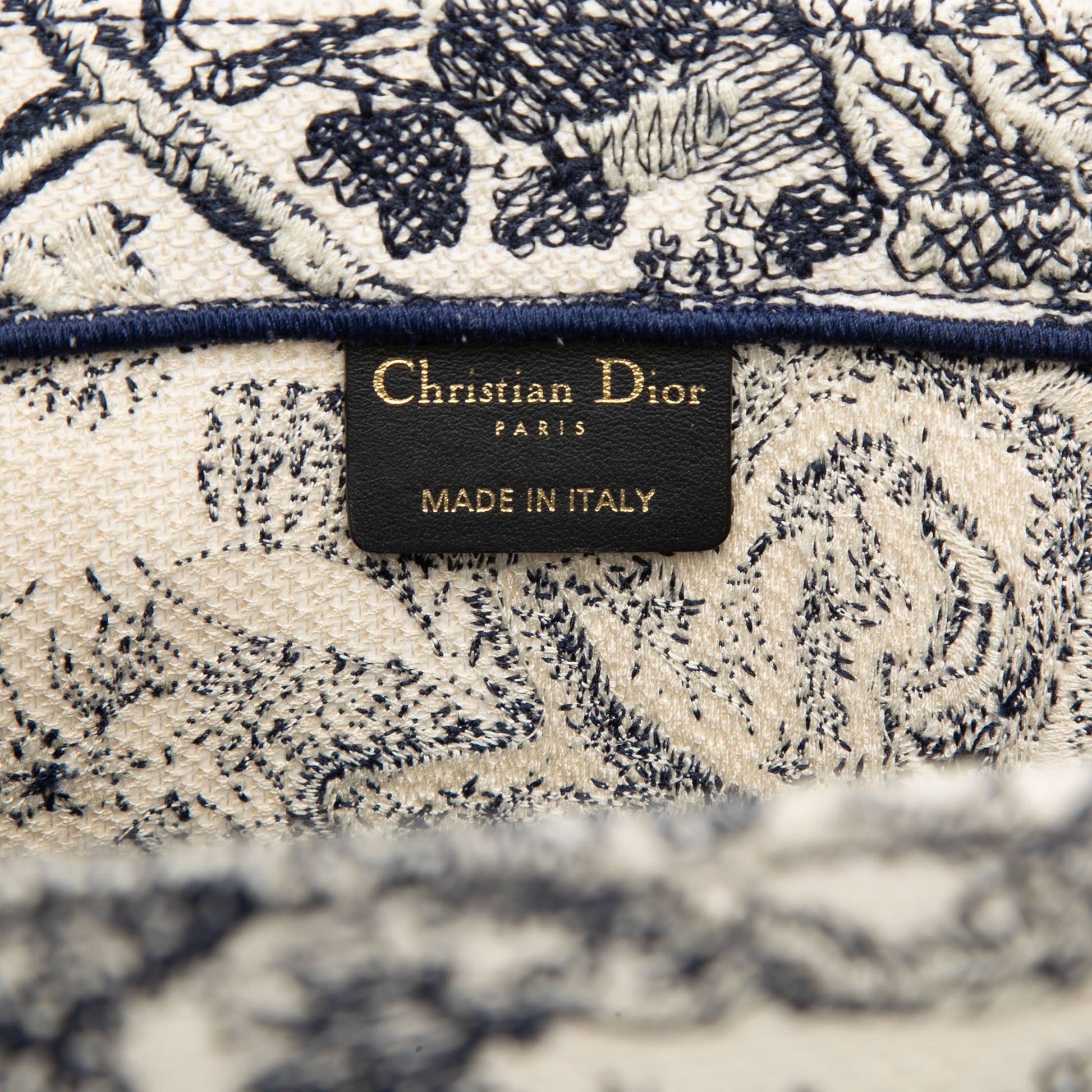 Dior Large Canvas Embroidered Dioriviera Toile De Jouy Book Tote