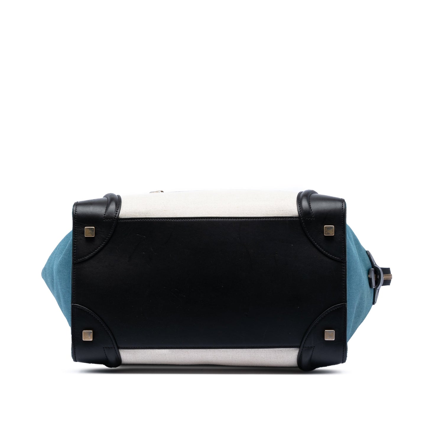 Celine Mini Tricolor Canvas and Leather Luggage Tote