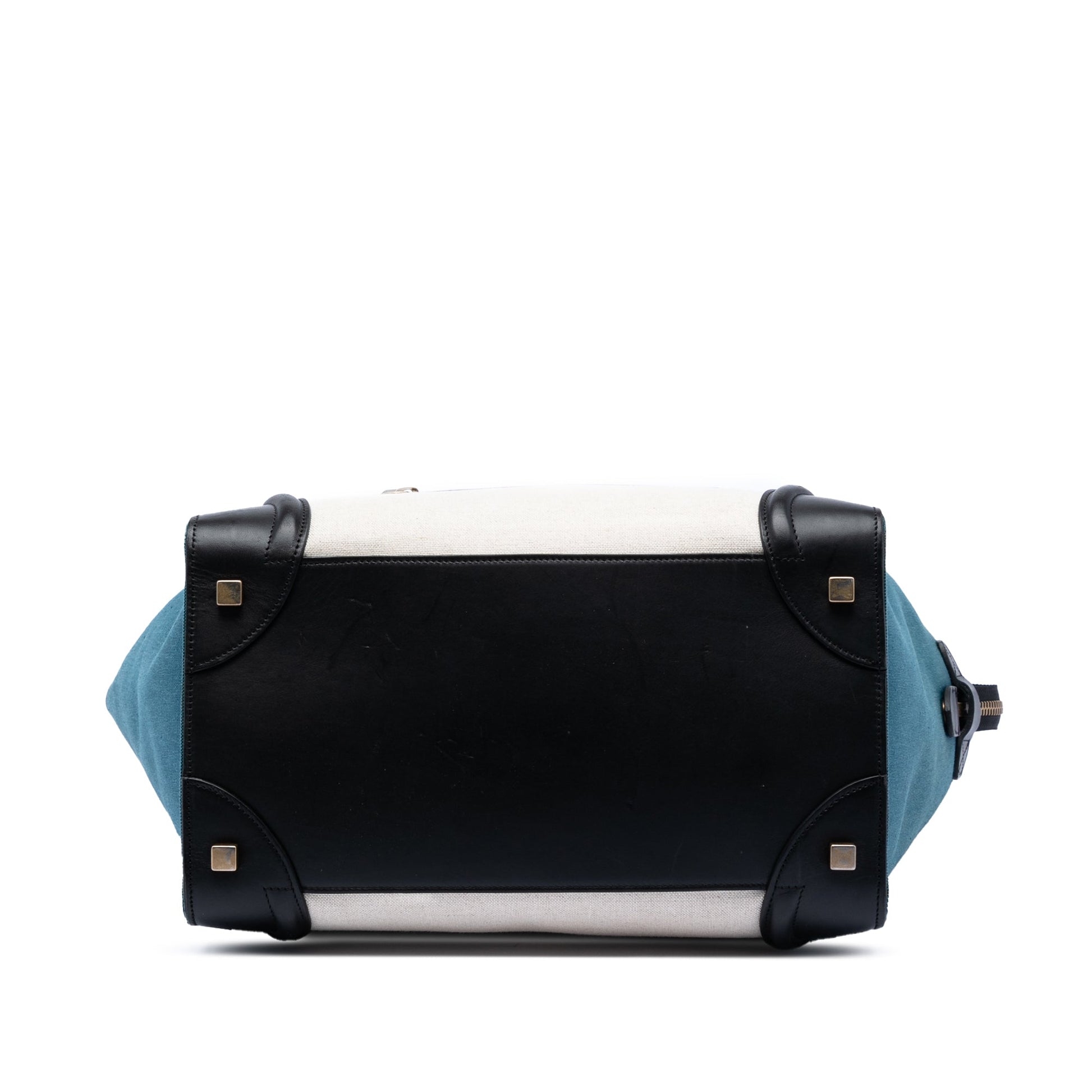 Celine Mini Tricolor Canvas and Leather Luggage Tote