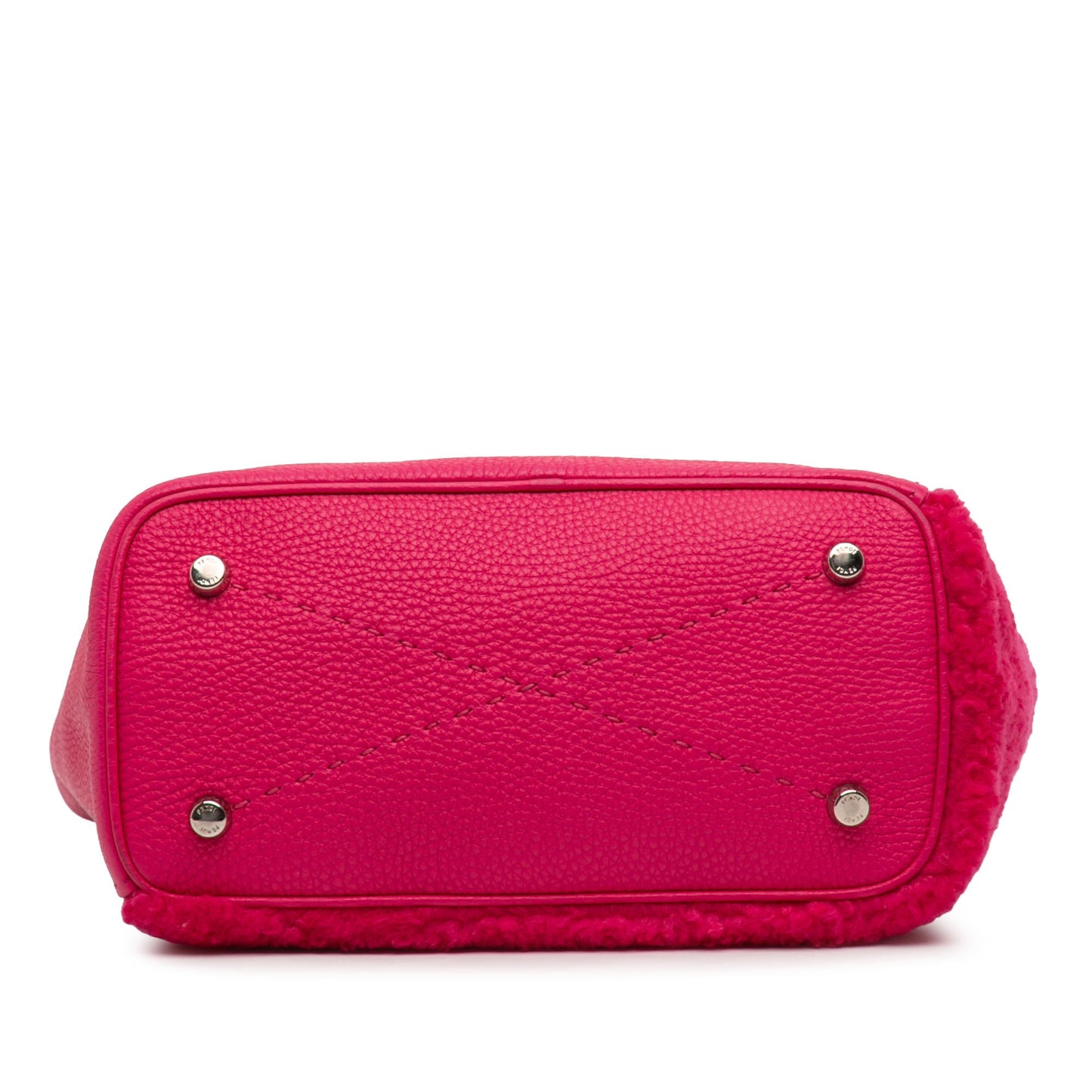 Fendi Leather and Shearling Selleria Anna Satchel