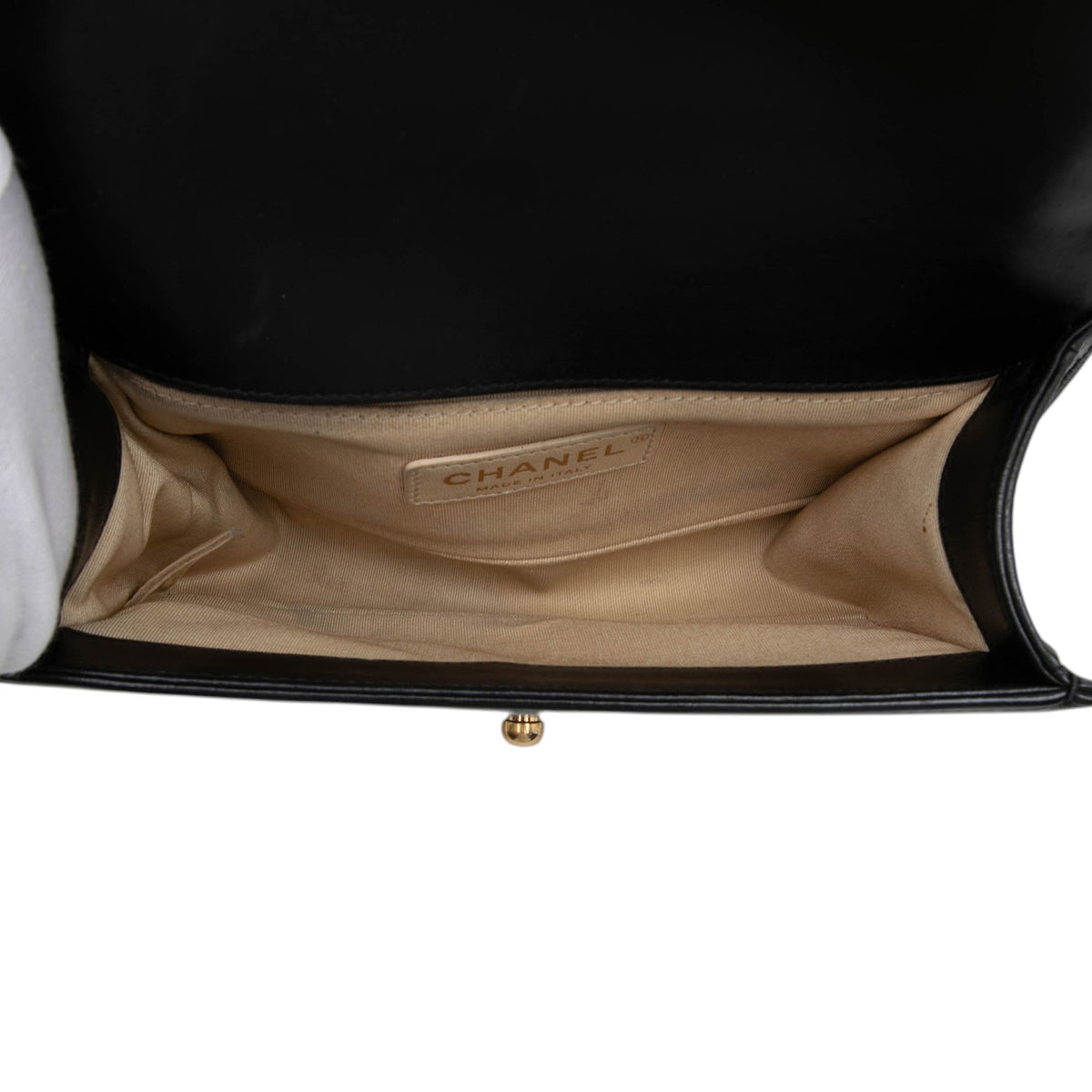 Chanel Small Chevron Lambskin Stitched Boy Flap